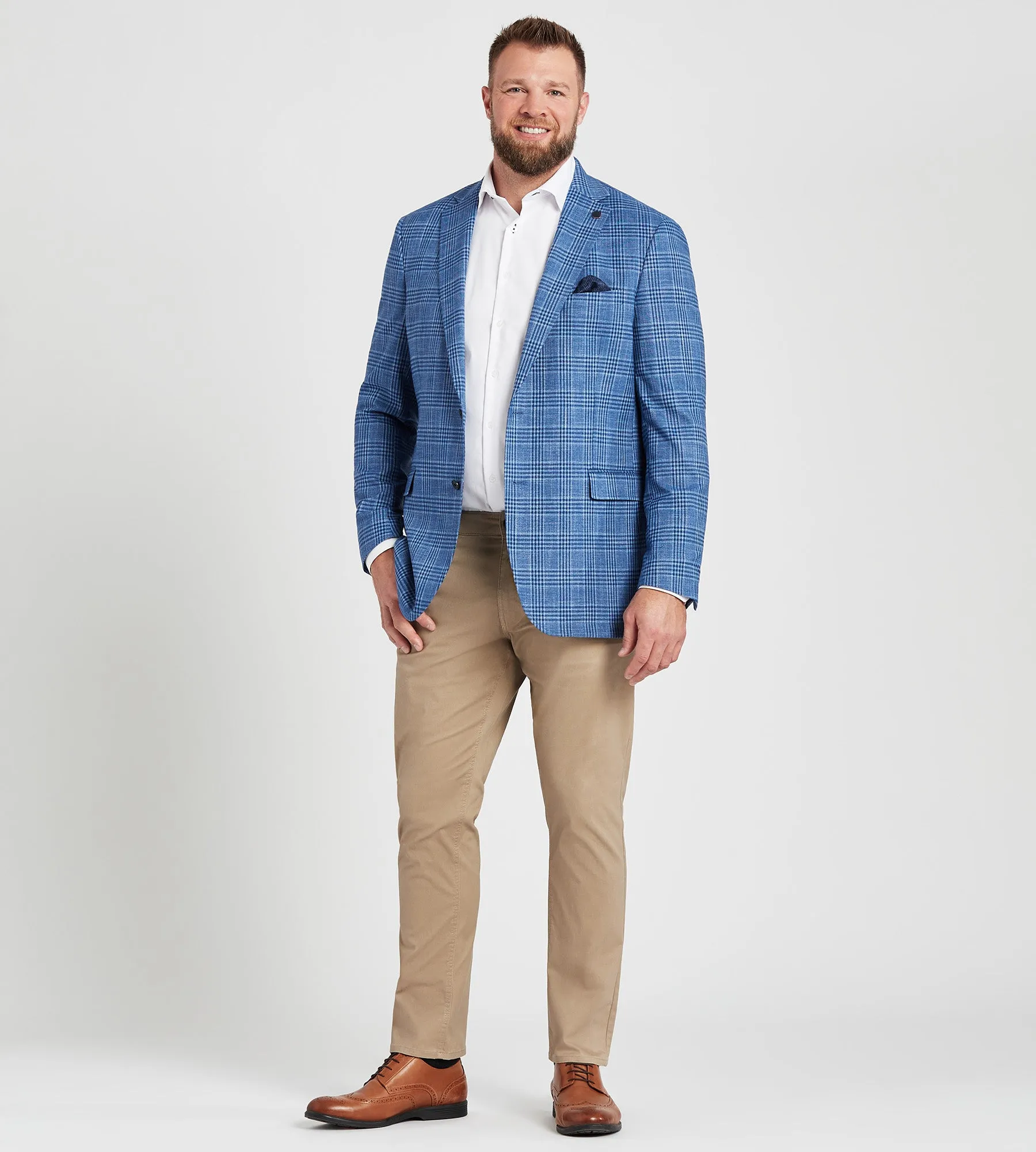 Modern Fit Plaid Woven Sport Jacket sold by Mr. Big and Tall product image thumbnail 3