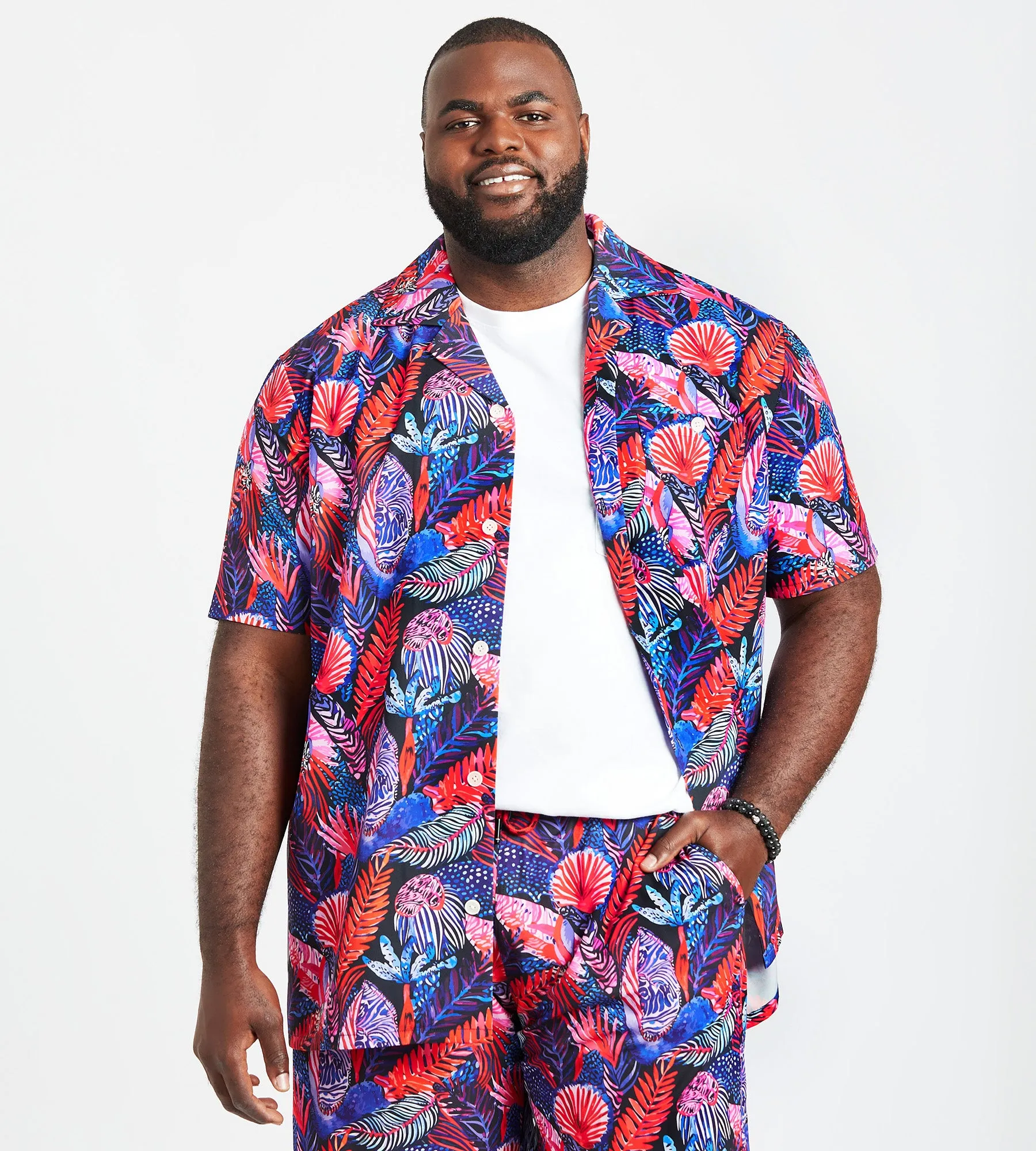 Feather Print Resort Shirt sold by Mr. Big and Tall