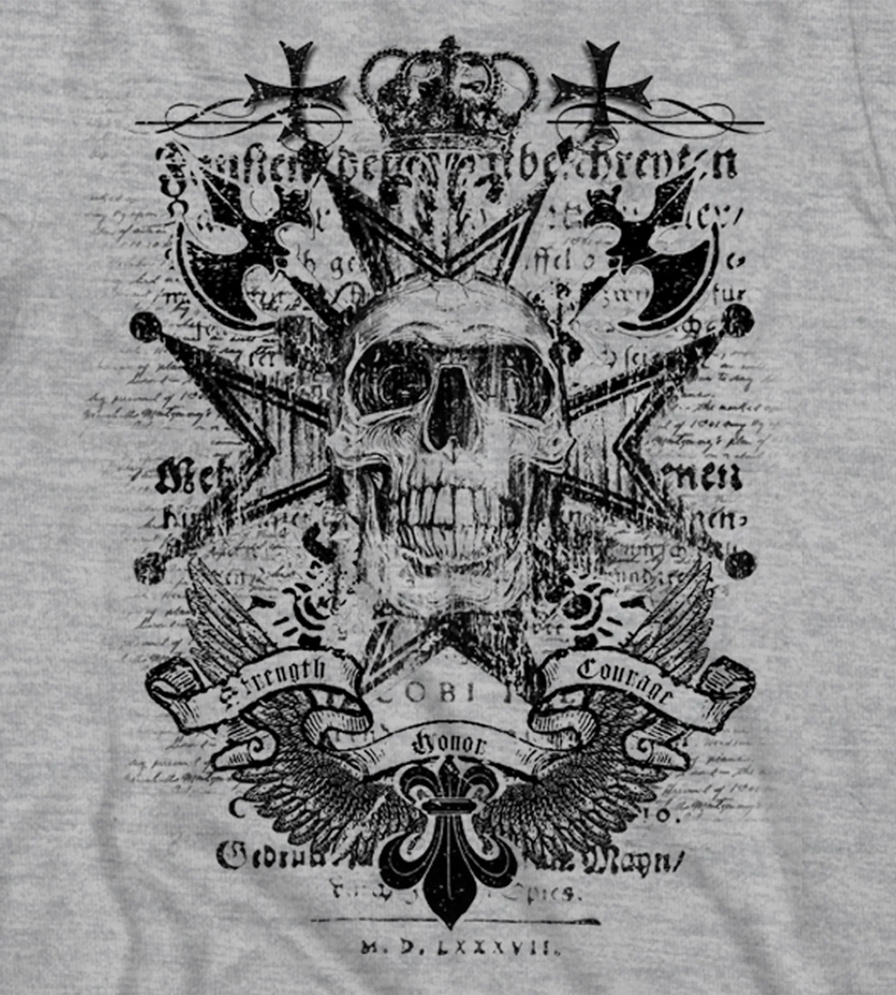 Medieval Skull Graphic Tee sold by Mr. Big and Tall product image thumbnail 2