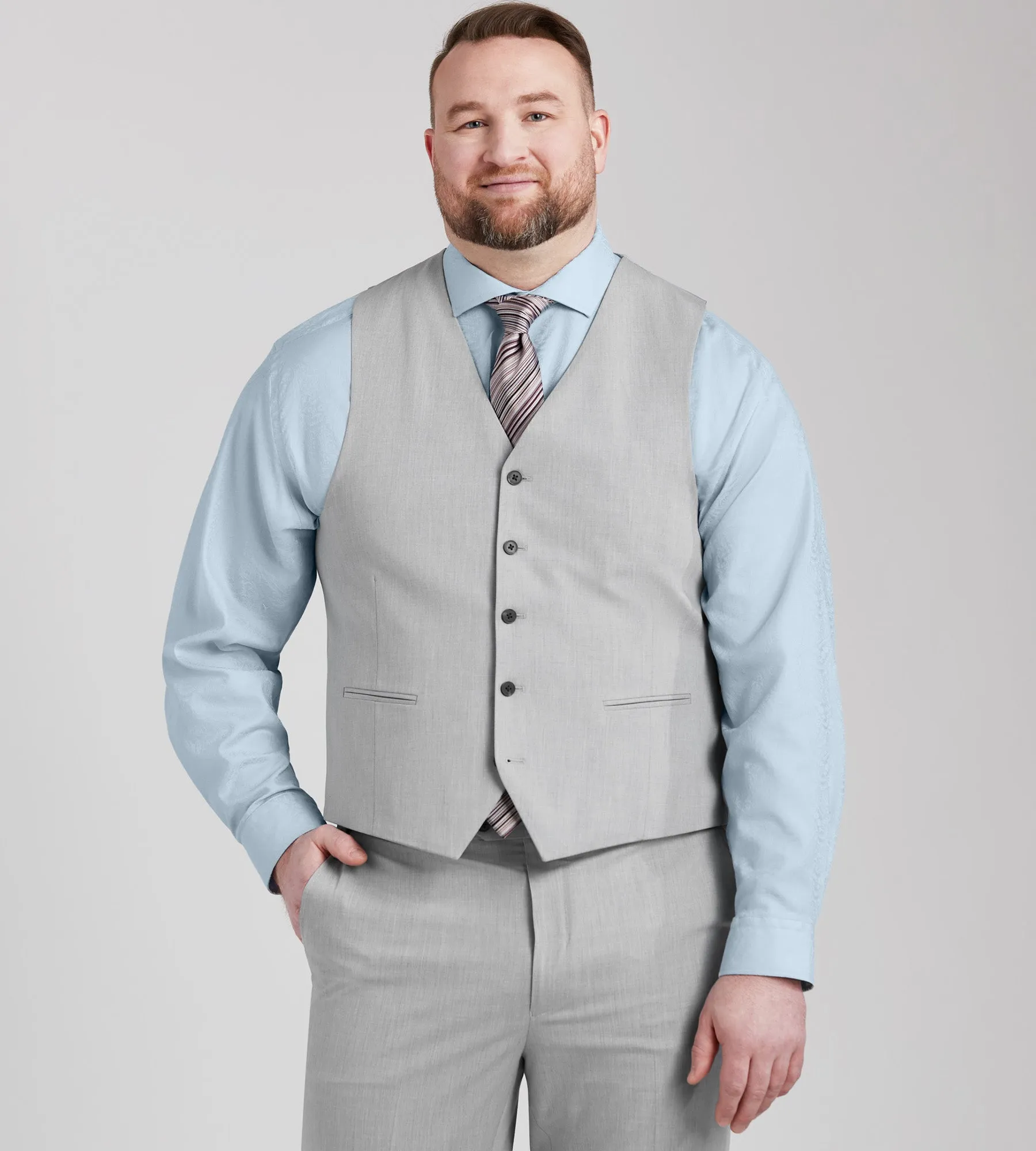 Modern Fit H-XTech Suit Separate Vest sold by Mr. Big and Tall