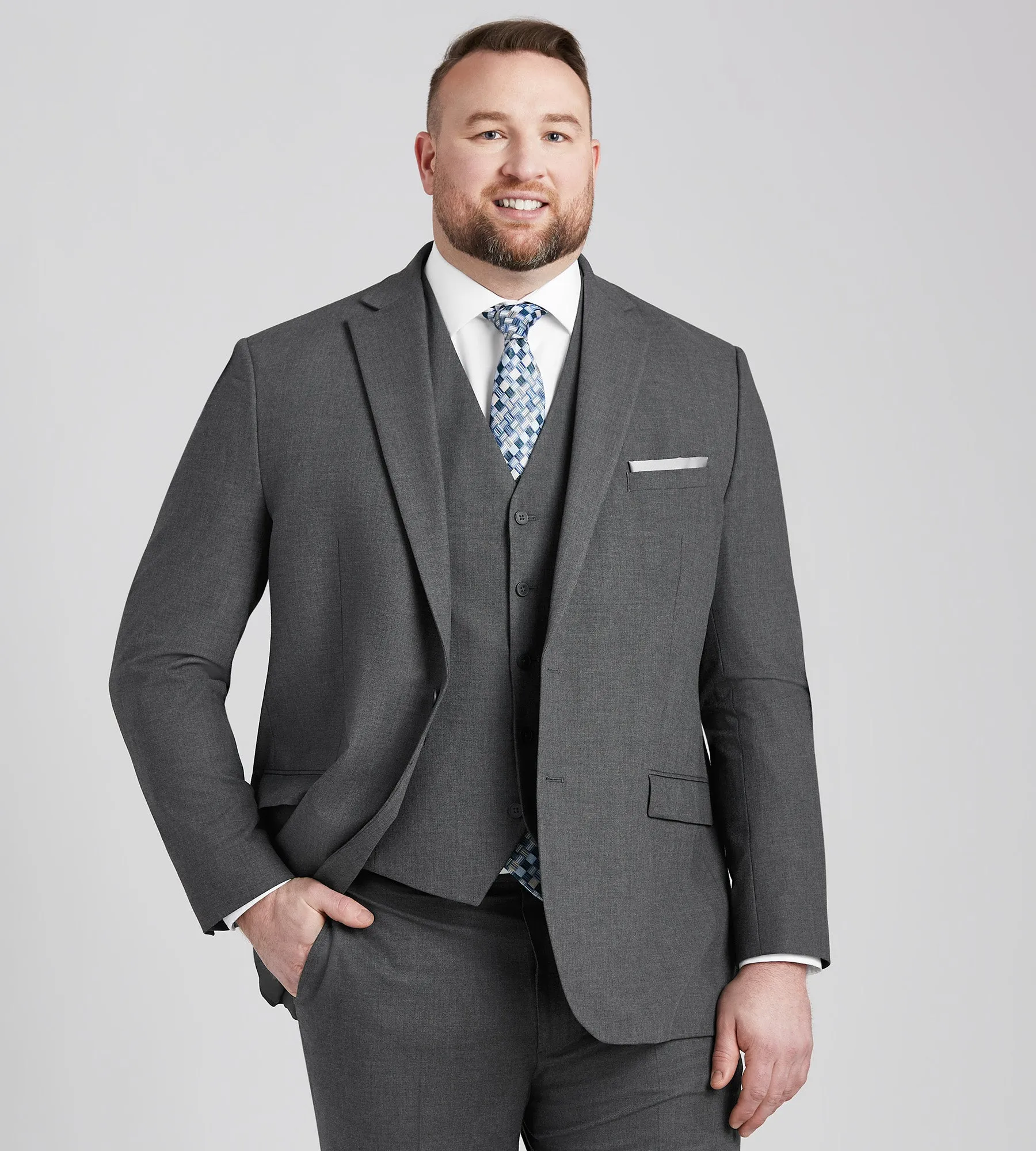 Modern Fit H-XTech Suit Separate Vest sold by Mr. Big and Tall product image thumbnail 2