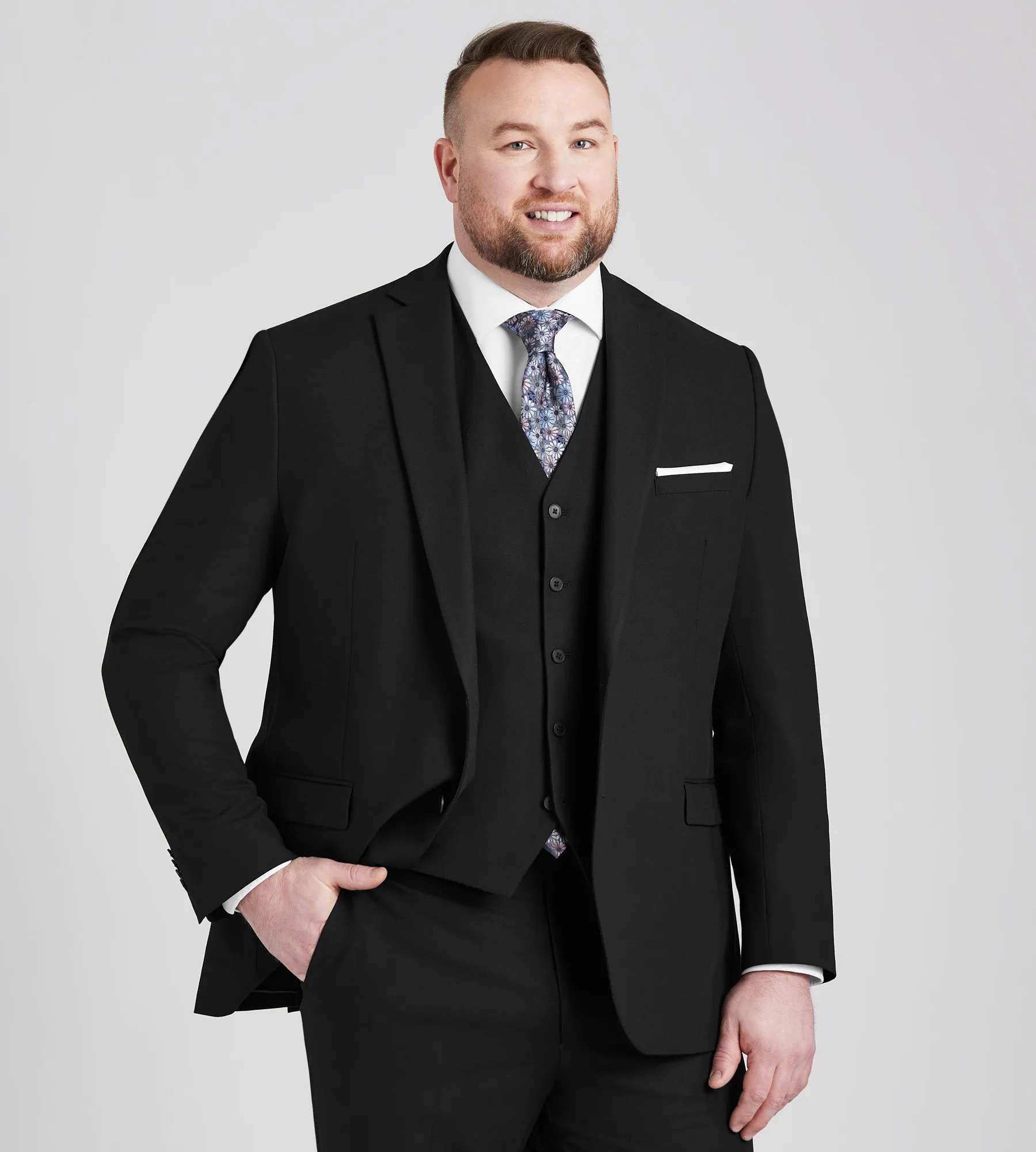 Modern Fit H-XTech Suit Separate Vest sold by Mr. Big and Tall product image thumbnail 4