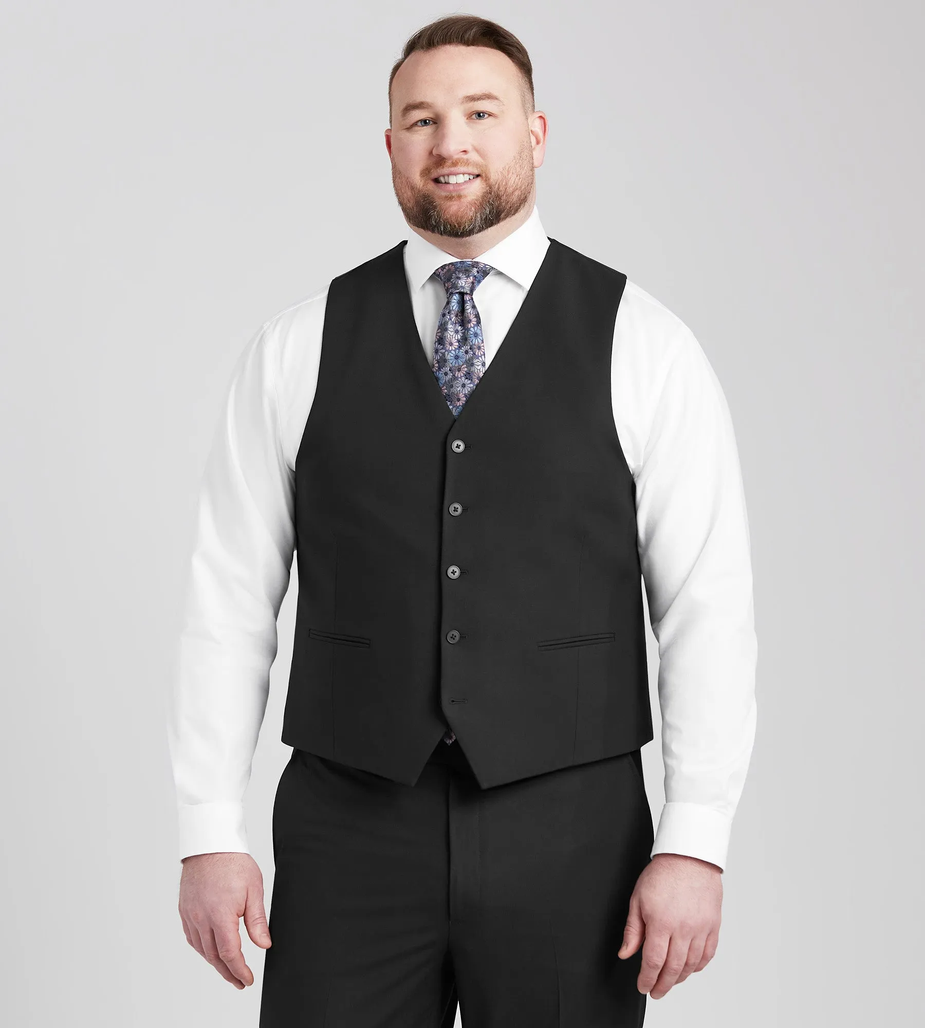 Modern Fit H-XTech Suit Separate Vest sold by Mr. Big and Tall