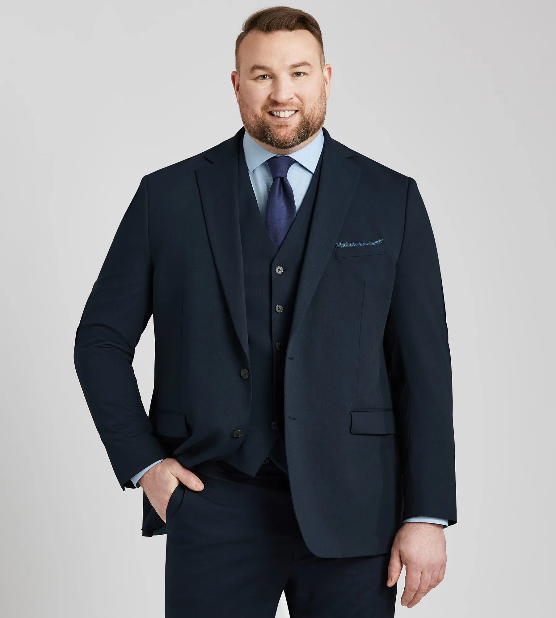 Modern Fit H-XTech Suit Separate Vest sold by Mr. Big and Tall product image thumbnail 4