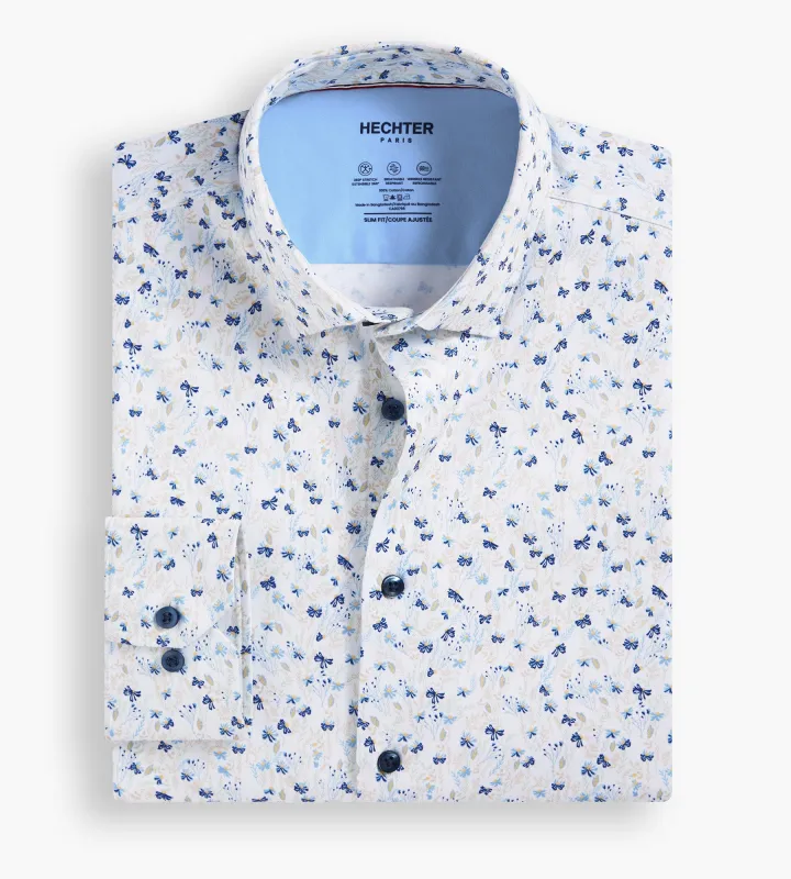Modern Fit 360 Stretch Knit Botanical Print Dress Shirt sold by Mr. Big and Tall