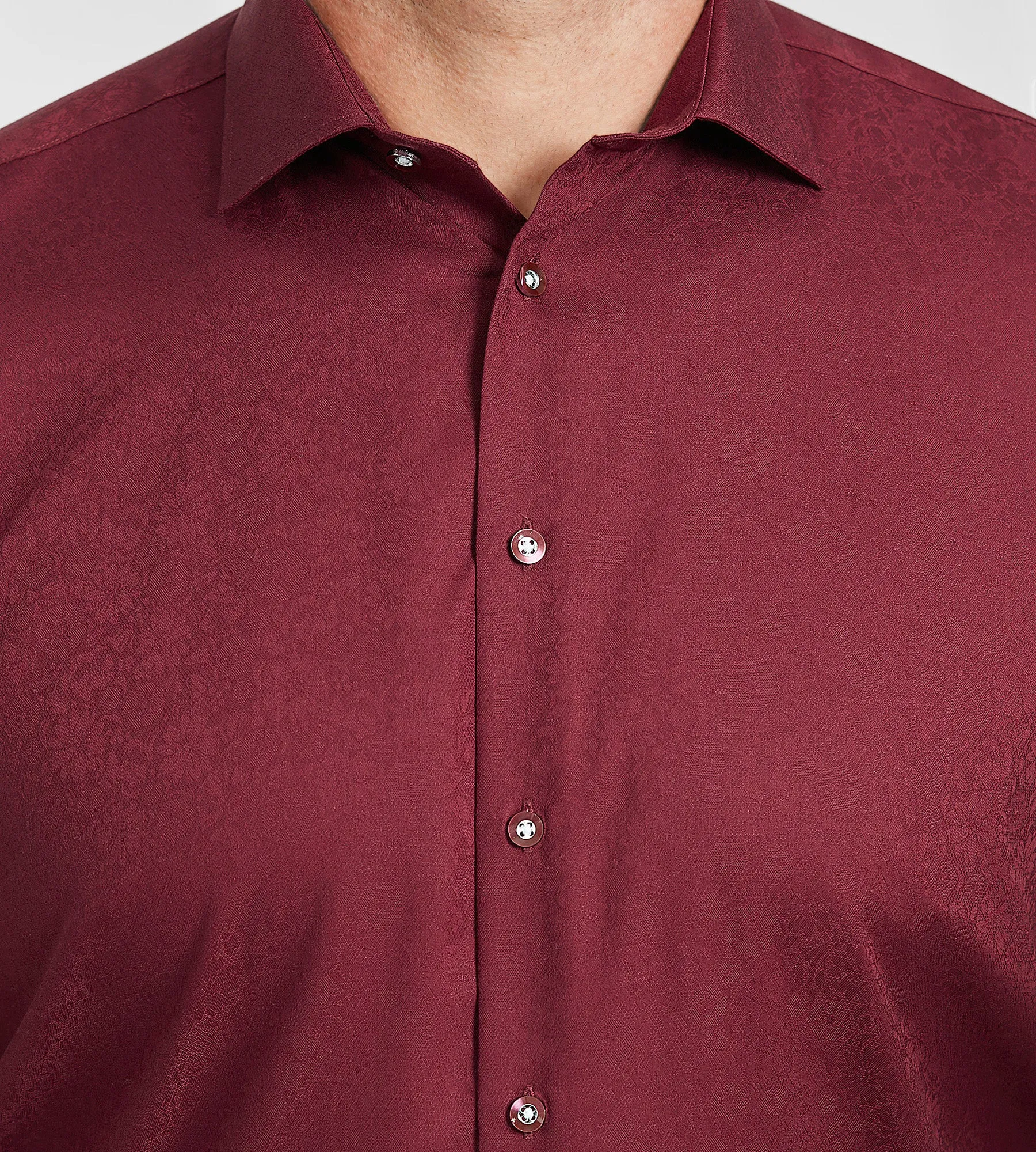 Short Sleeve Tonal Jacquard Casual Shirt sold by Mr. Big and Tall product image thumbnail 3
