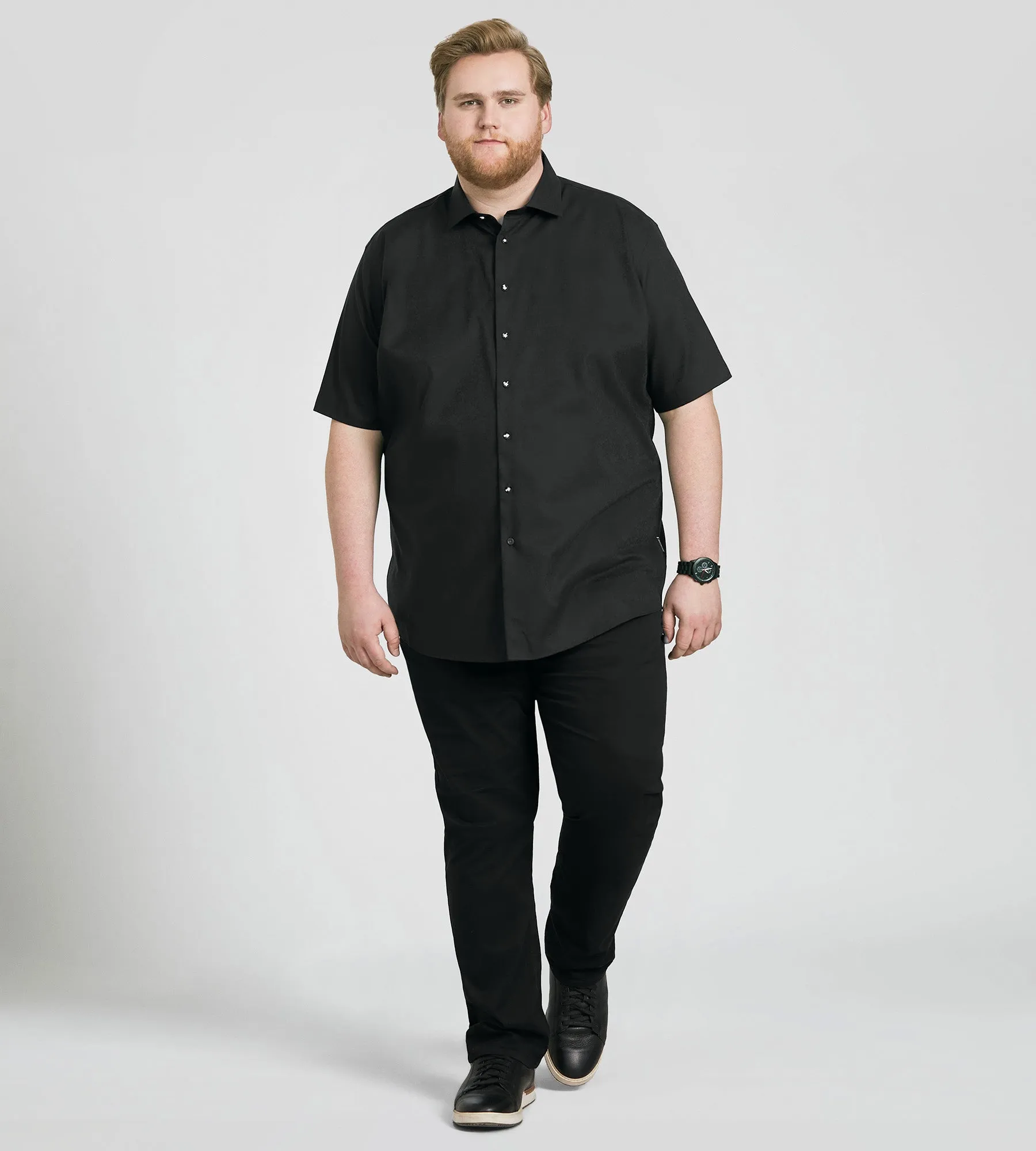 Short Sleeve Tonal Jacquard Casual Shirt sold by Mr. Big and Tall product image thumbnail 5