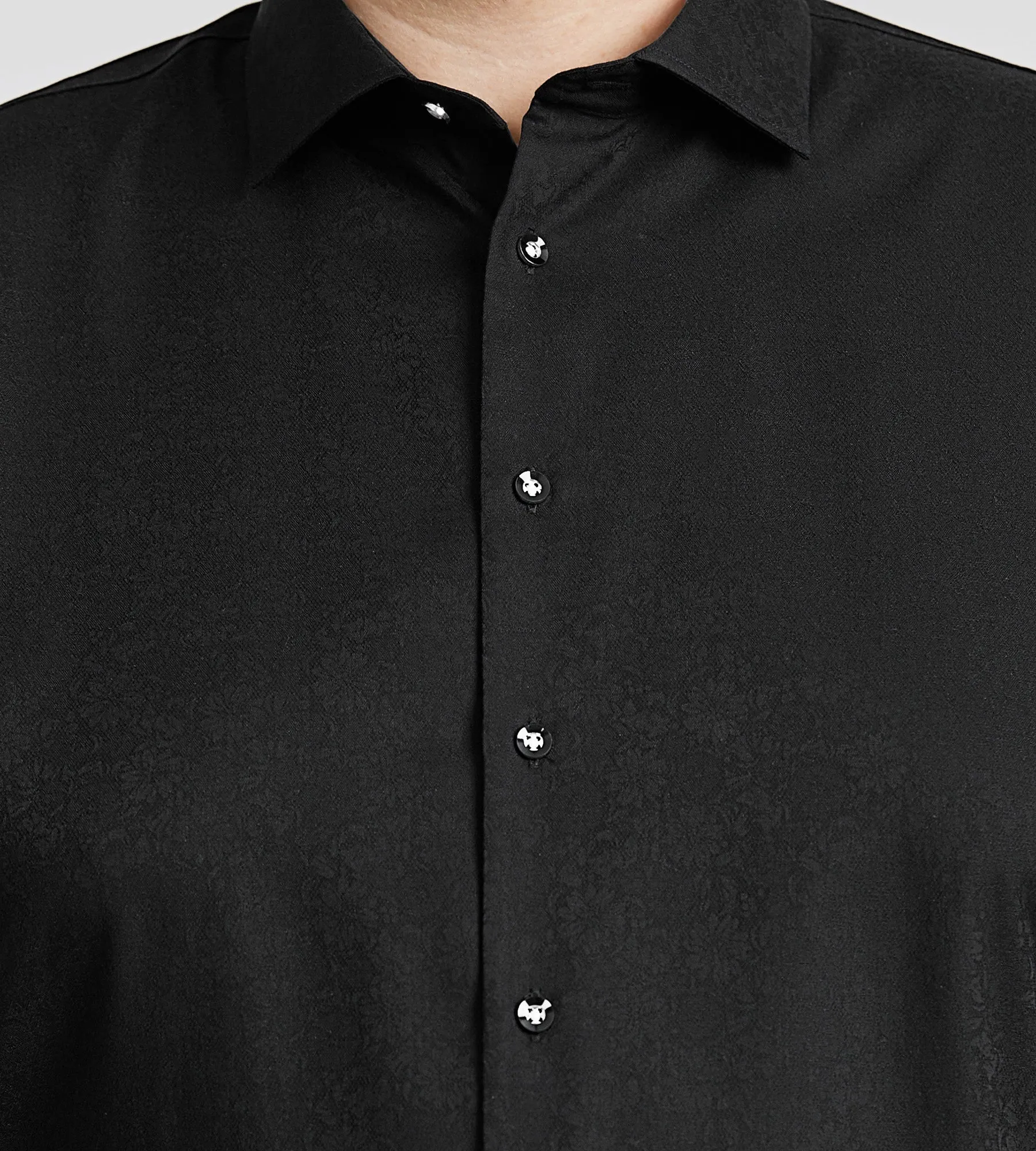 Short Sleeve Tonal Jacquard Casual Shirt sold by Mr. Big and Tall product image thumbnail 3