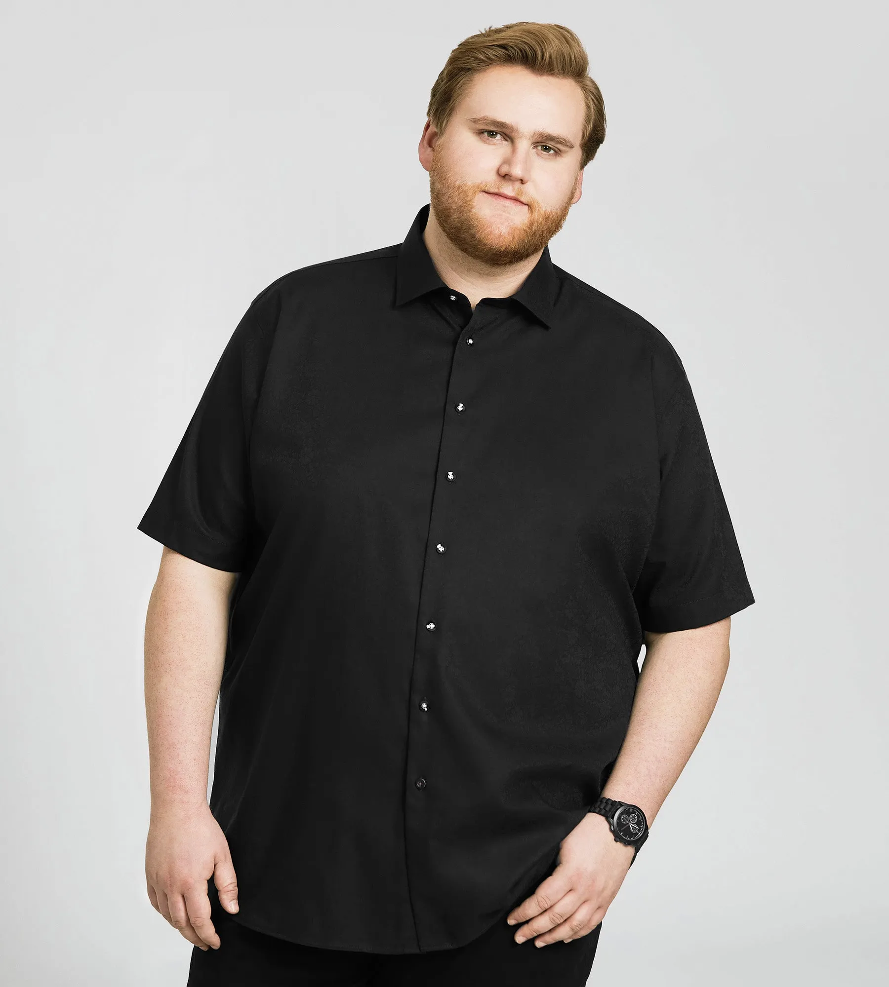 Short Sleeve Tonal Jacquard Casual Shirt sold by Mr. Big and Tall