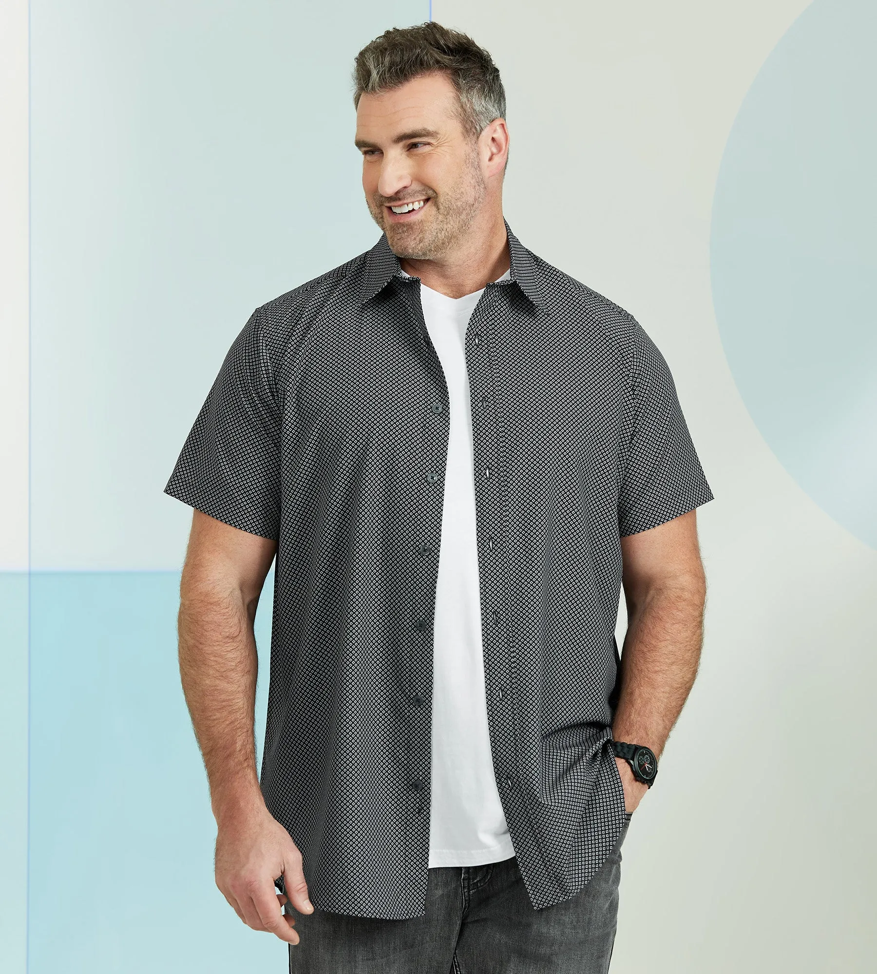 Geo Print Stretch Shirt sold by Mr. Big and Tall