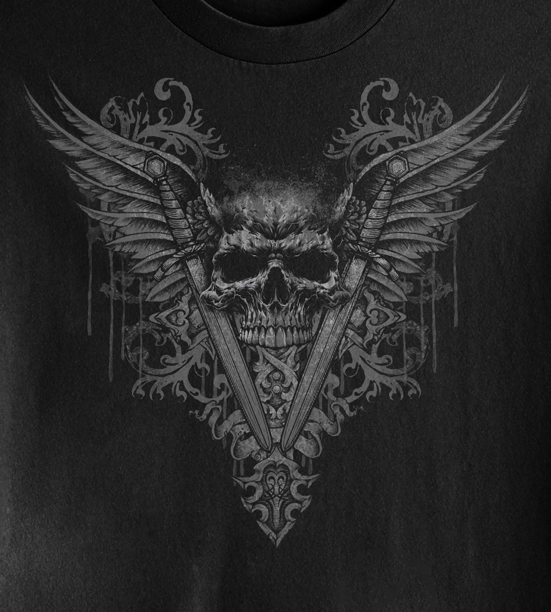 Winged Skull Graphic Tee sold by Mr. Big and Tall product image thumbnail 2