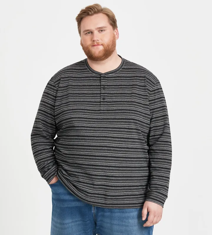 Melange Long Sleeve Henley sold by Mr. Big and Tall