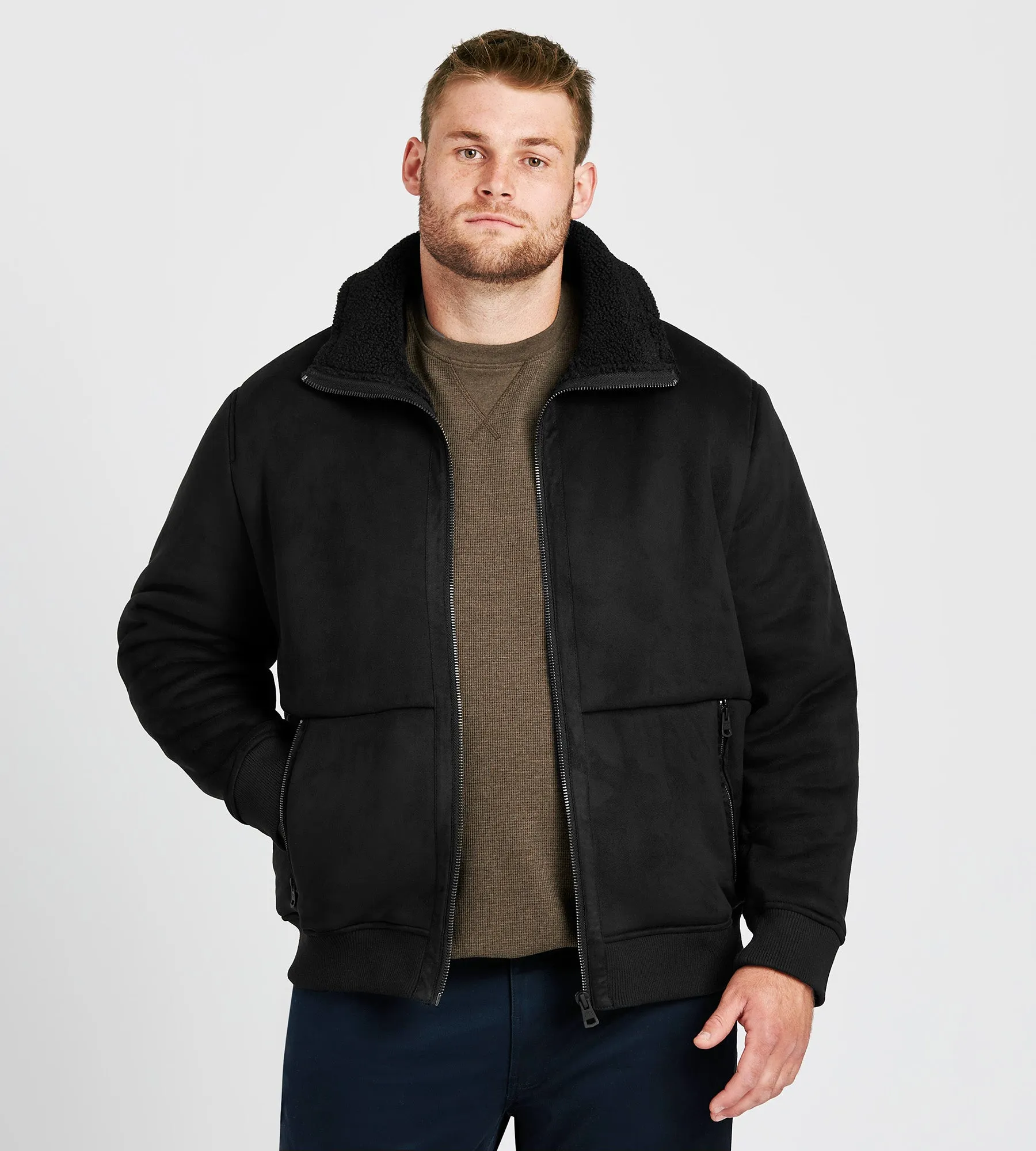 Sherpa Lined Suede Bomber sold by Mr. Big and Tall