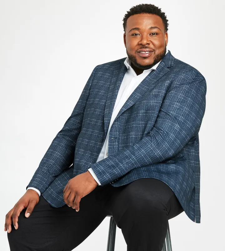 Modern Fit Windowpane Knit Sport Jacket sold by Mr. Big and Tall