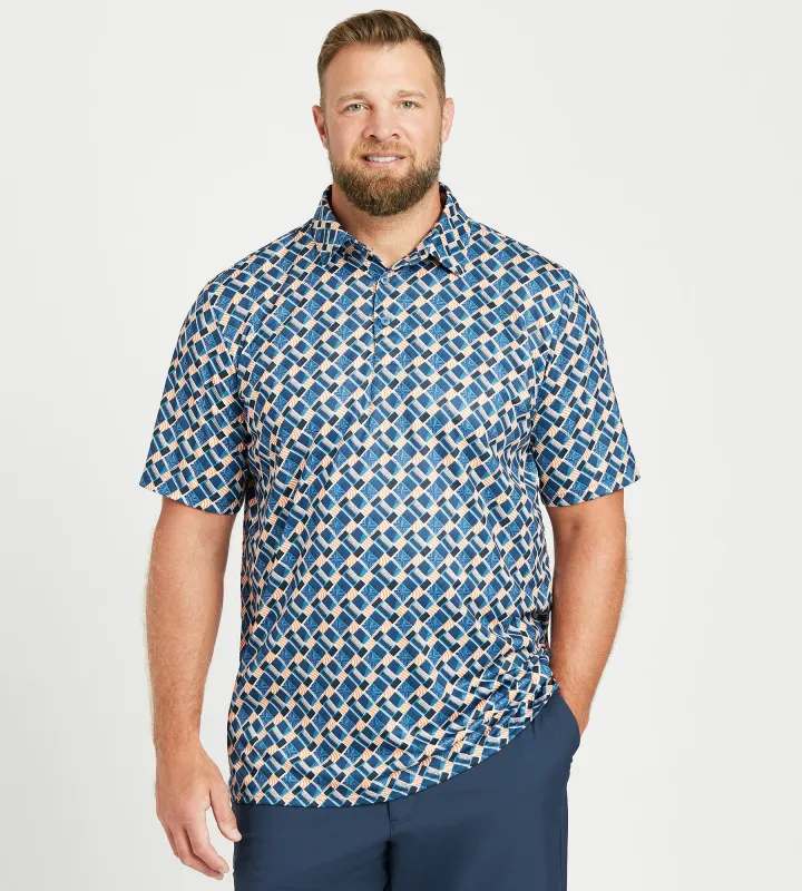Basket Weave Print Polo sold by Mr. Big and Tall