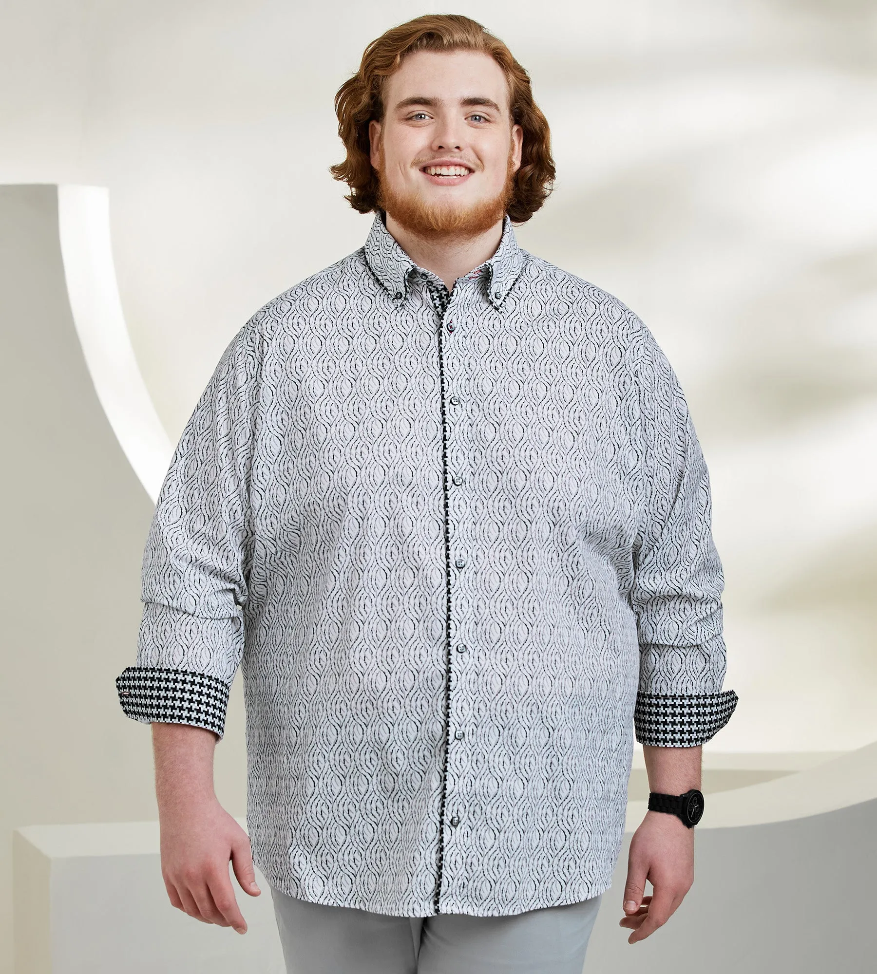 Double-Collar Long Sleeve Sport Shirt sold by Mr. Big and Tall