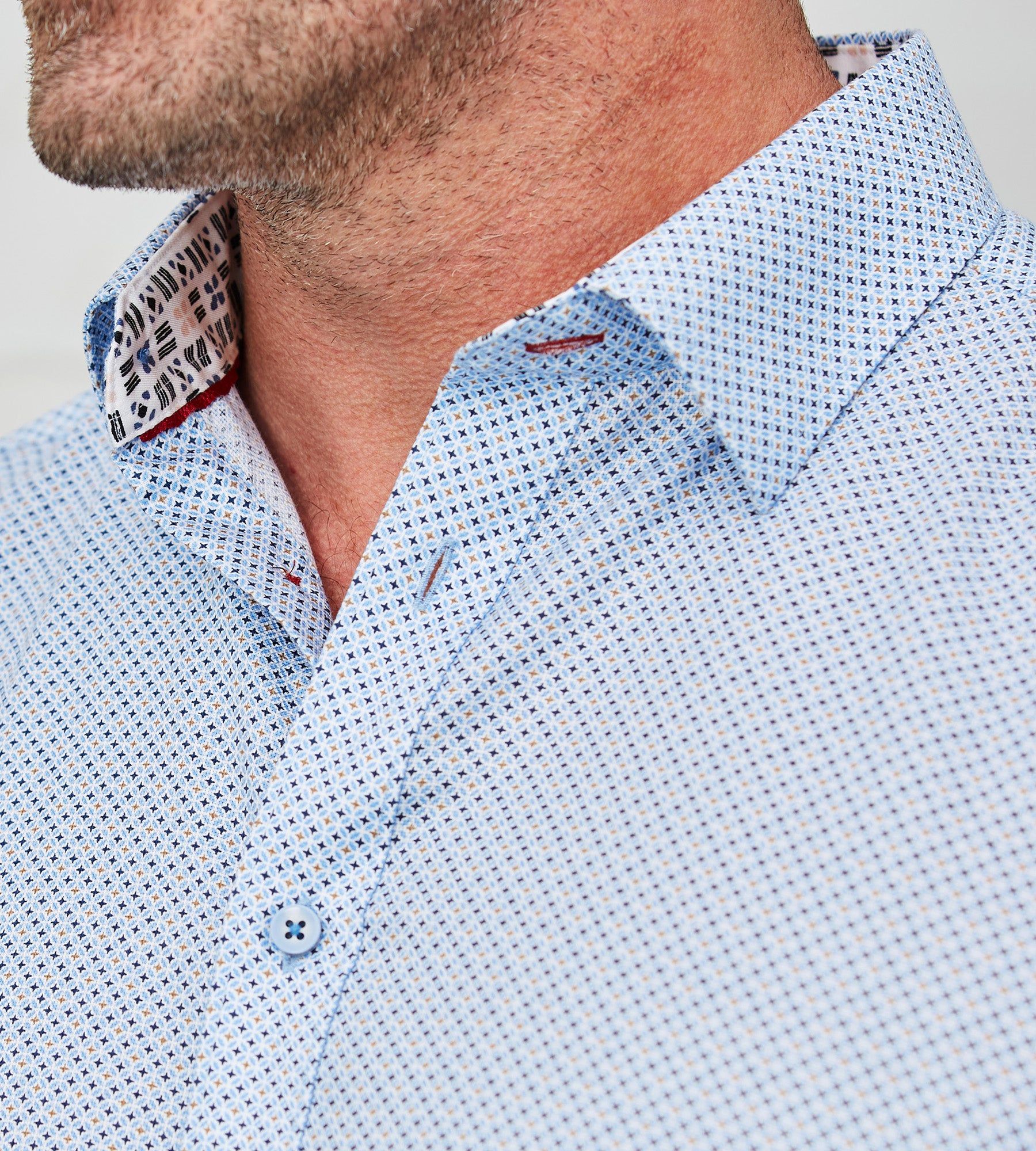 Non-Iron Geo Print Long Sleeve Sport Shirt sold by Mr. Big and Tall product image thumbnail 2