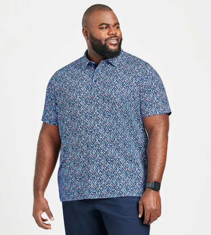 Multi Colour Palm Geo Print  Polo made by Callaway