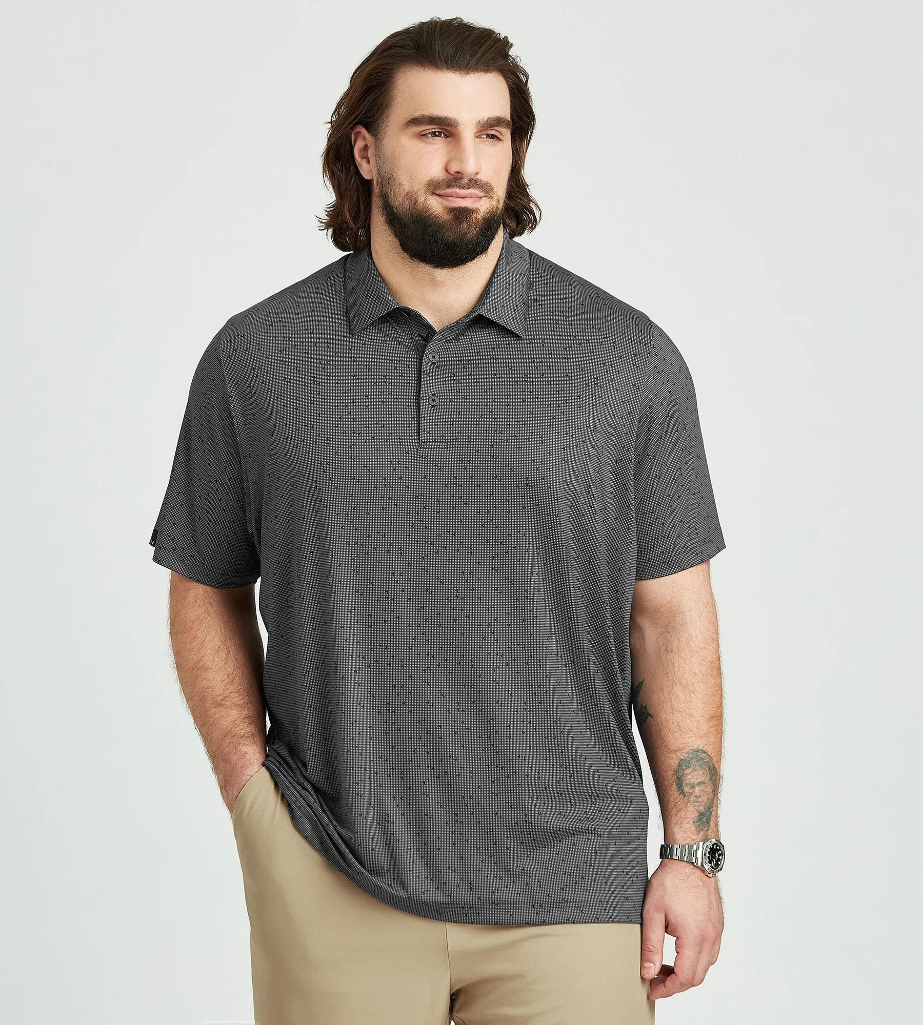 Gingham Printed Essential Polo sold by Mr. Big and Tall