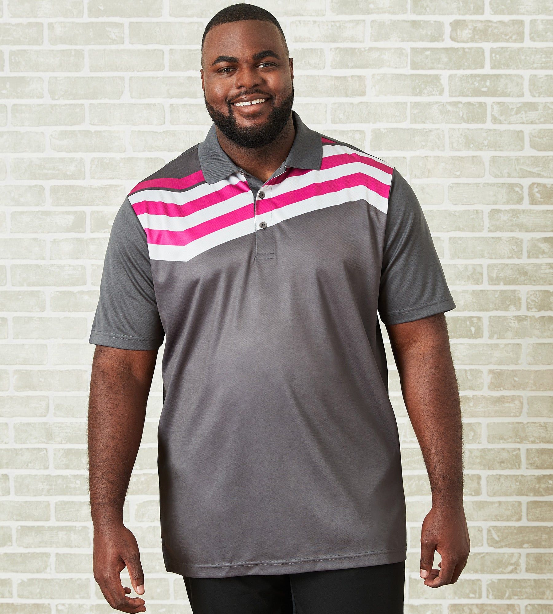 Active Zig Zag Print Polo sold by Mr. Big and Tall