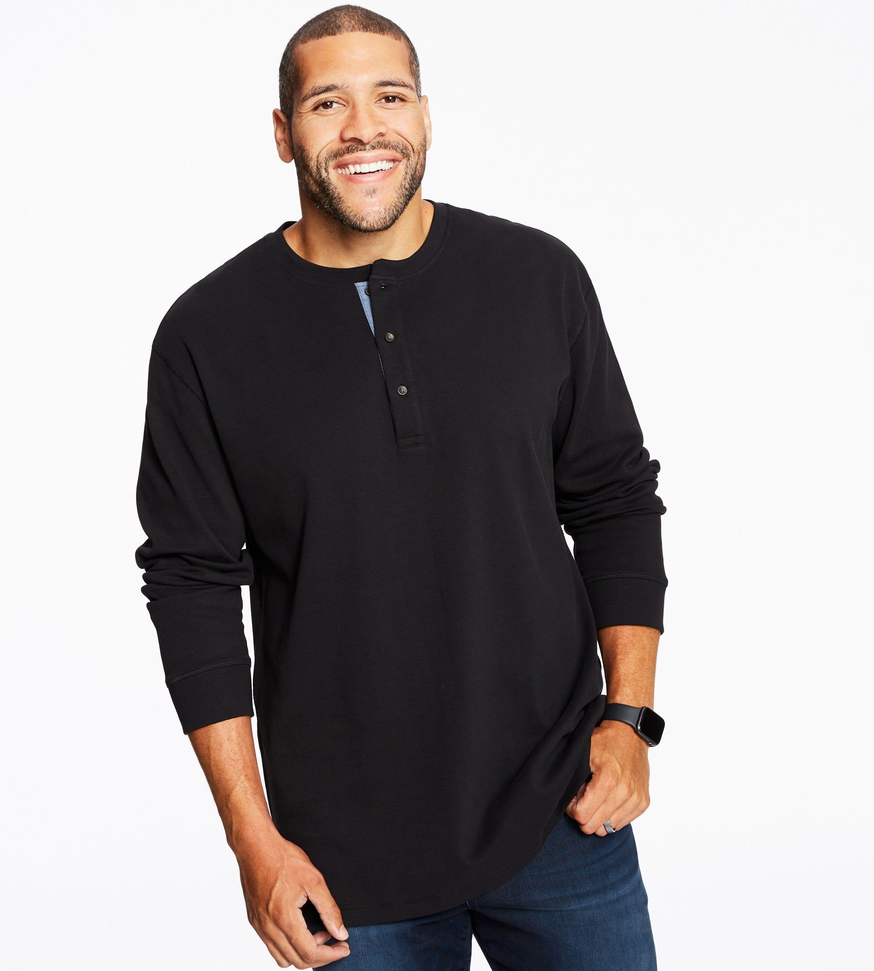 Long Sleeve Waffle Henley sold by Mr. Big and Tall