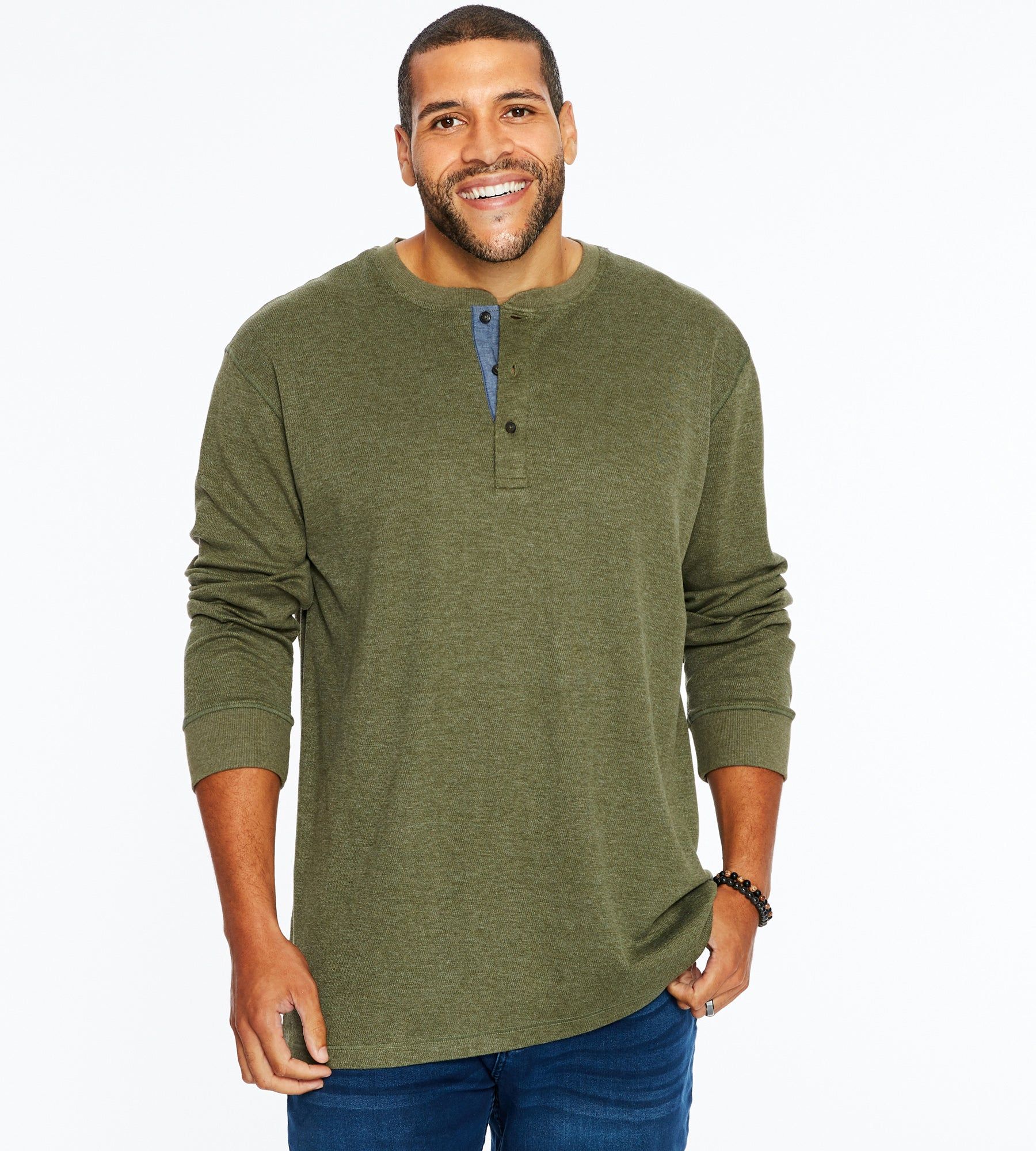 Long Sleeve Waffle Henley sold by Mr. Big and Tall product image thumbnail 18