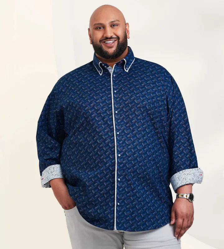 Double-Collar Long Sleeve Sport Shirt sold by Mr. Big and Tall