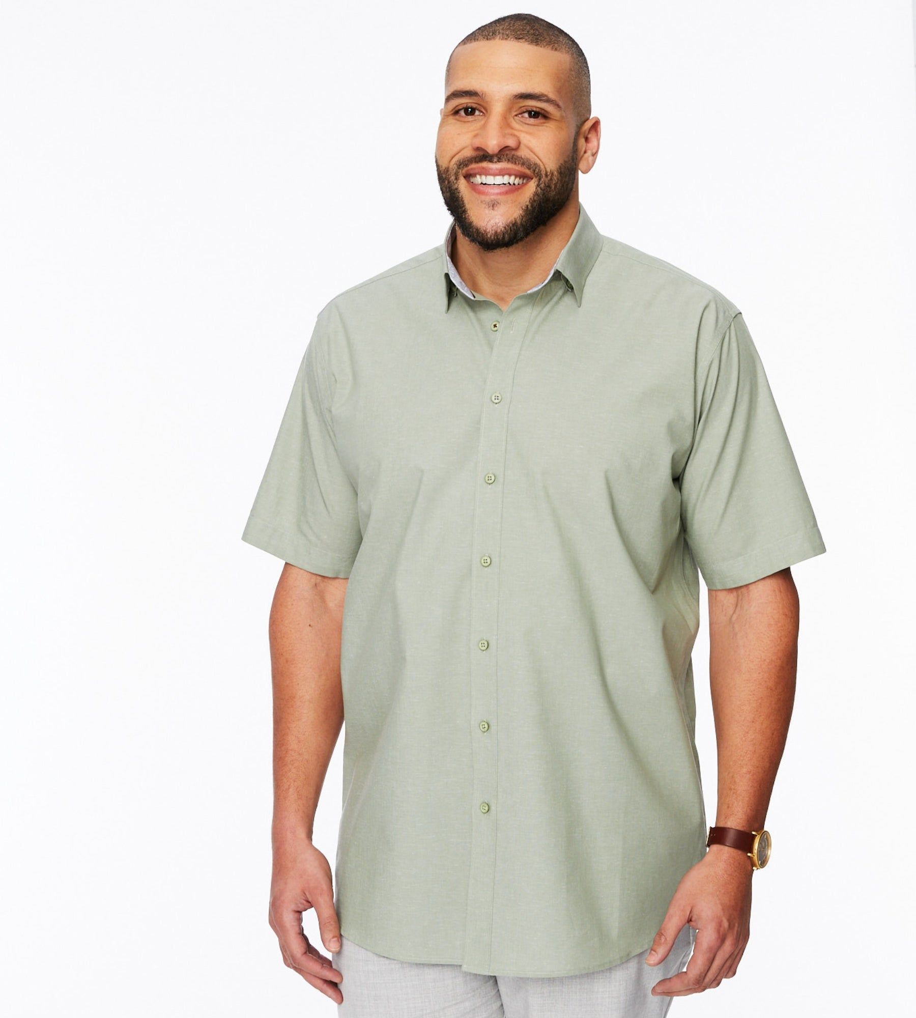 Linen-Blend Short Sleeve Sport Shirt sold by Mr. Big and Tall product image thumbnail 13