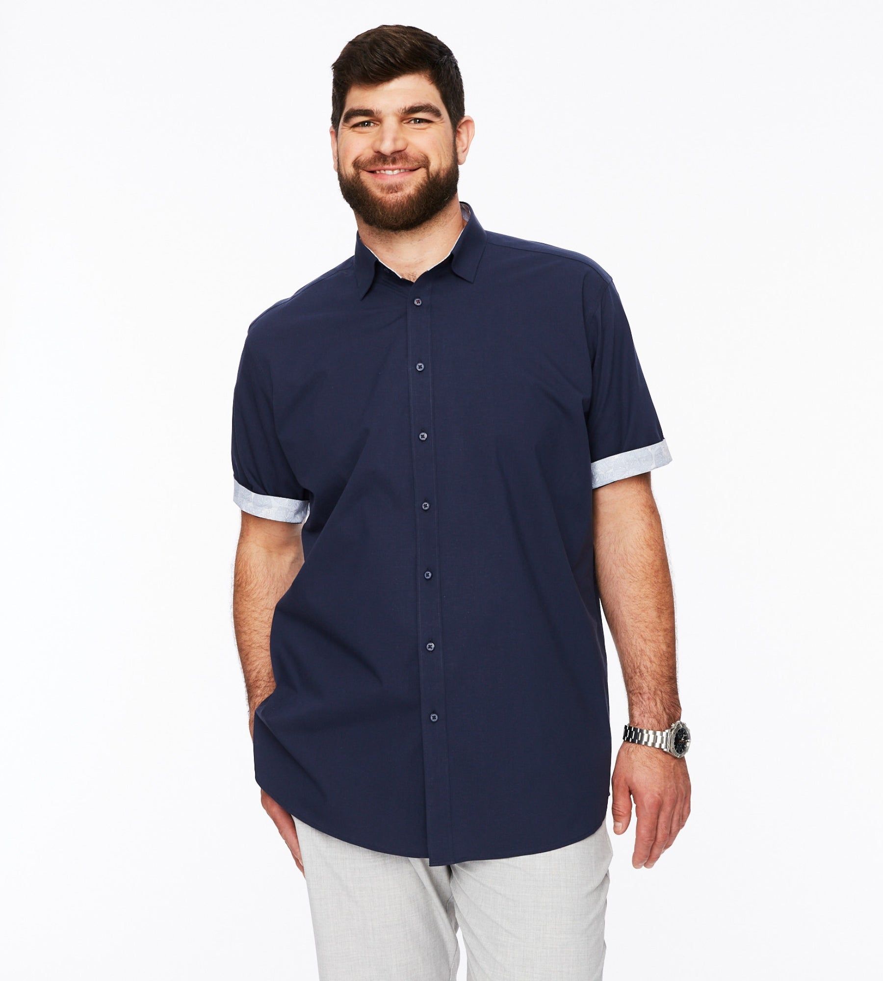 Linen-Blend Short Sleeve Sport Shirt sold by Mr. Big and Tall product image thumbnail 5