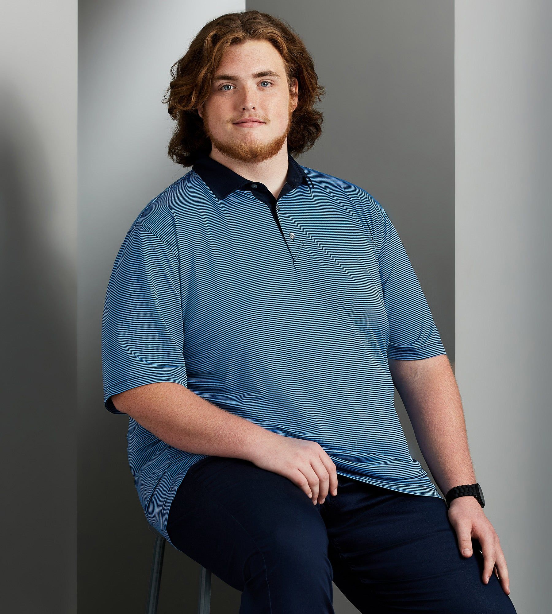 Pique Micro Stripe Polo sold by Mr. Big and Tall