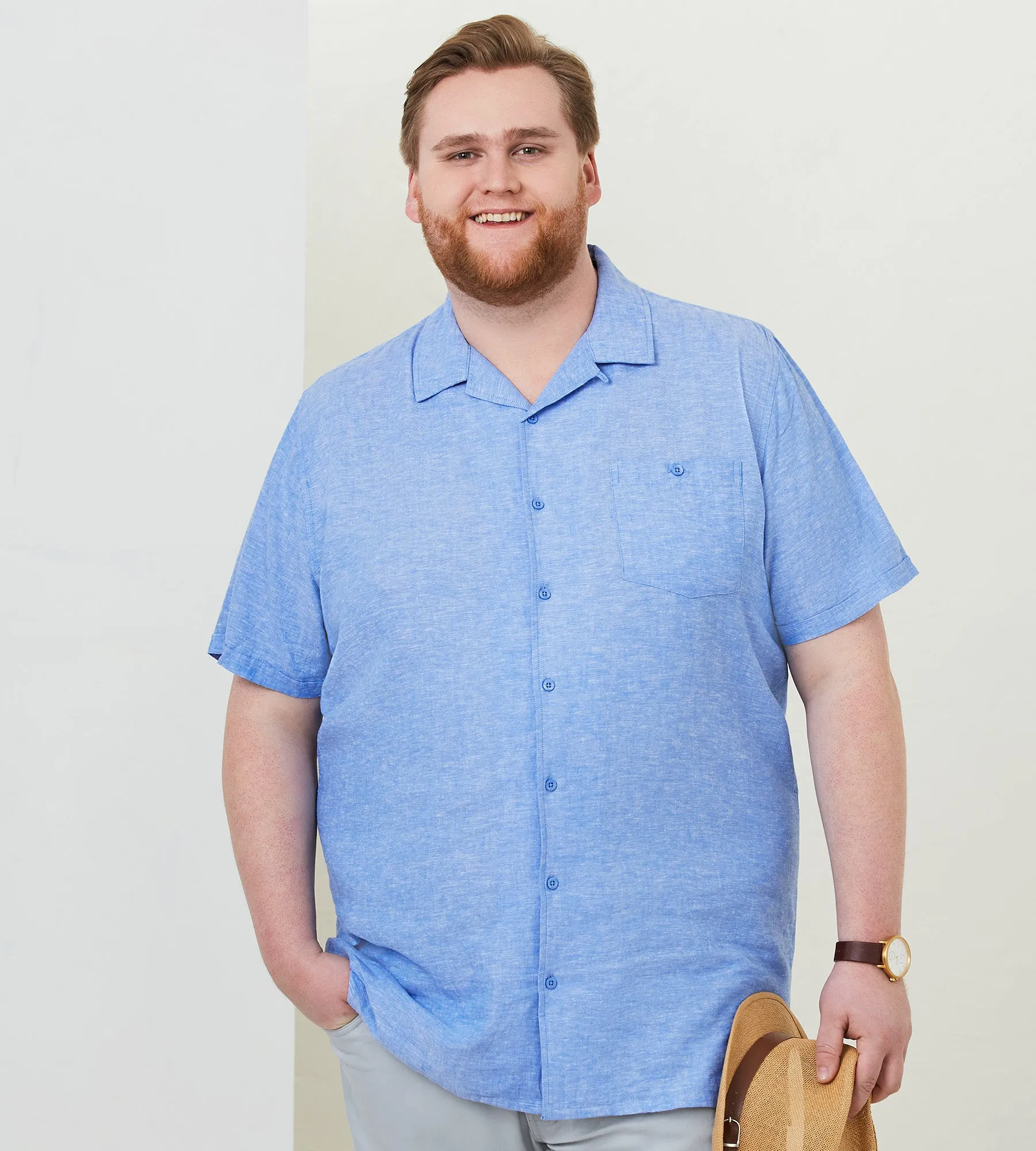 Linen Short Sleeve Sport Shirt sold by Mr. Big and Tall product image thumbnail 3