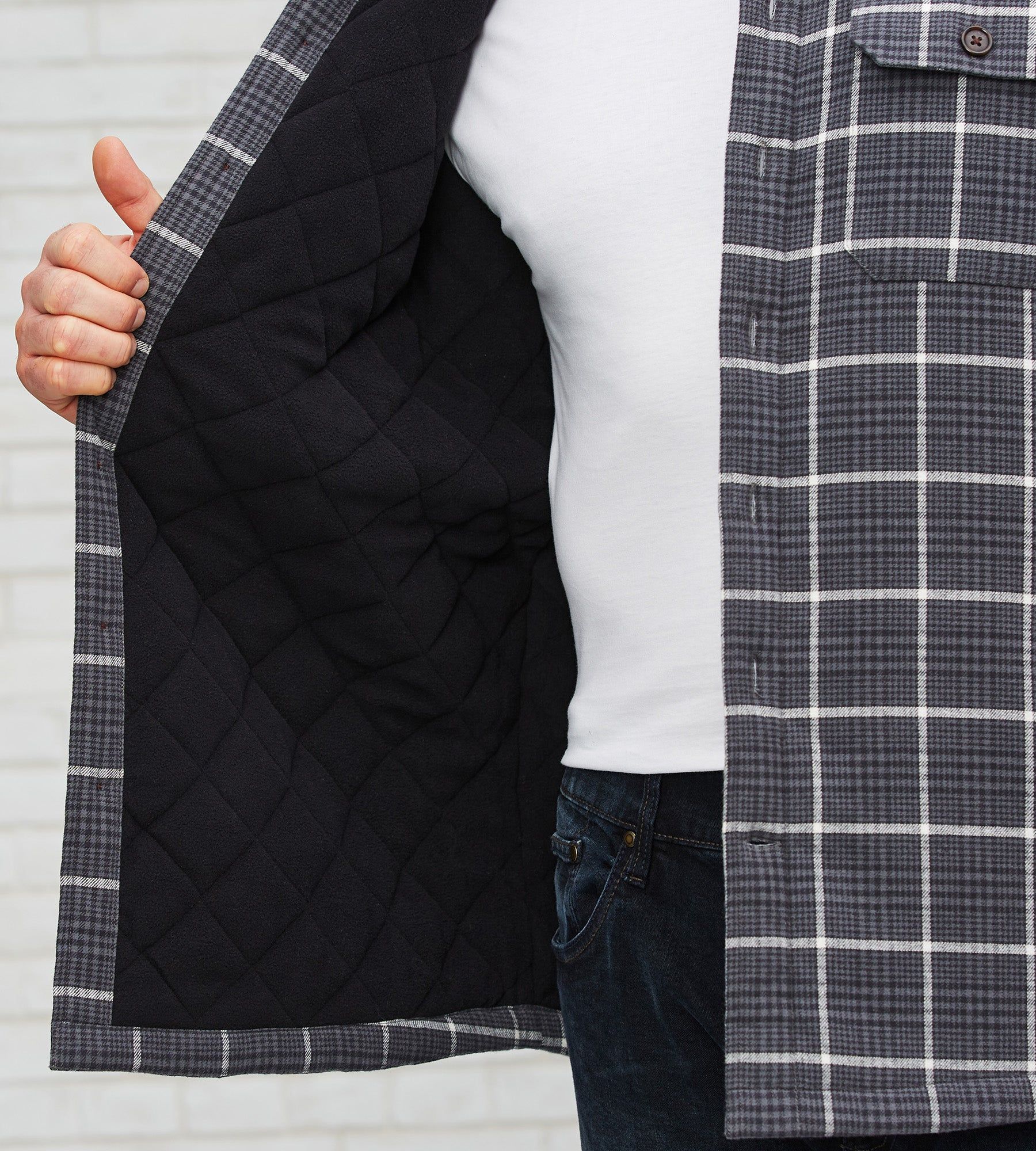 Fleece-Lined Flannel Shacket sold by Mr. Big and Tall product image thumbnail 4