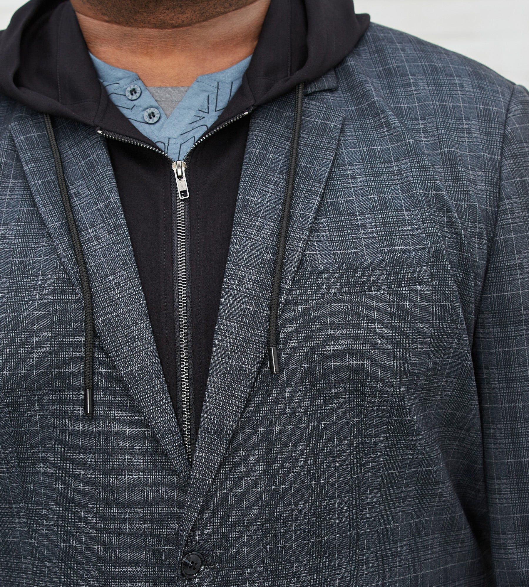 Modern Fit 2-In-1 Knit Hooded Blazer With Detachable Hood sold by Mr. Big and Tall product image thumbnail 2