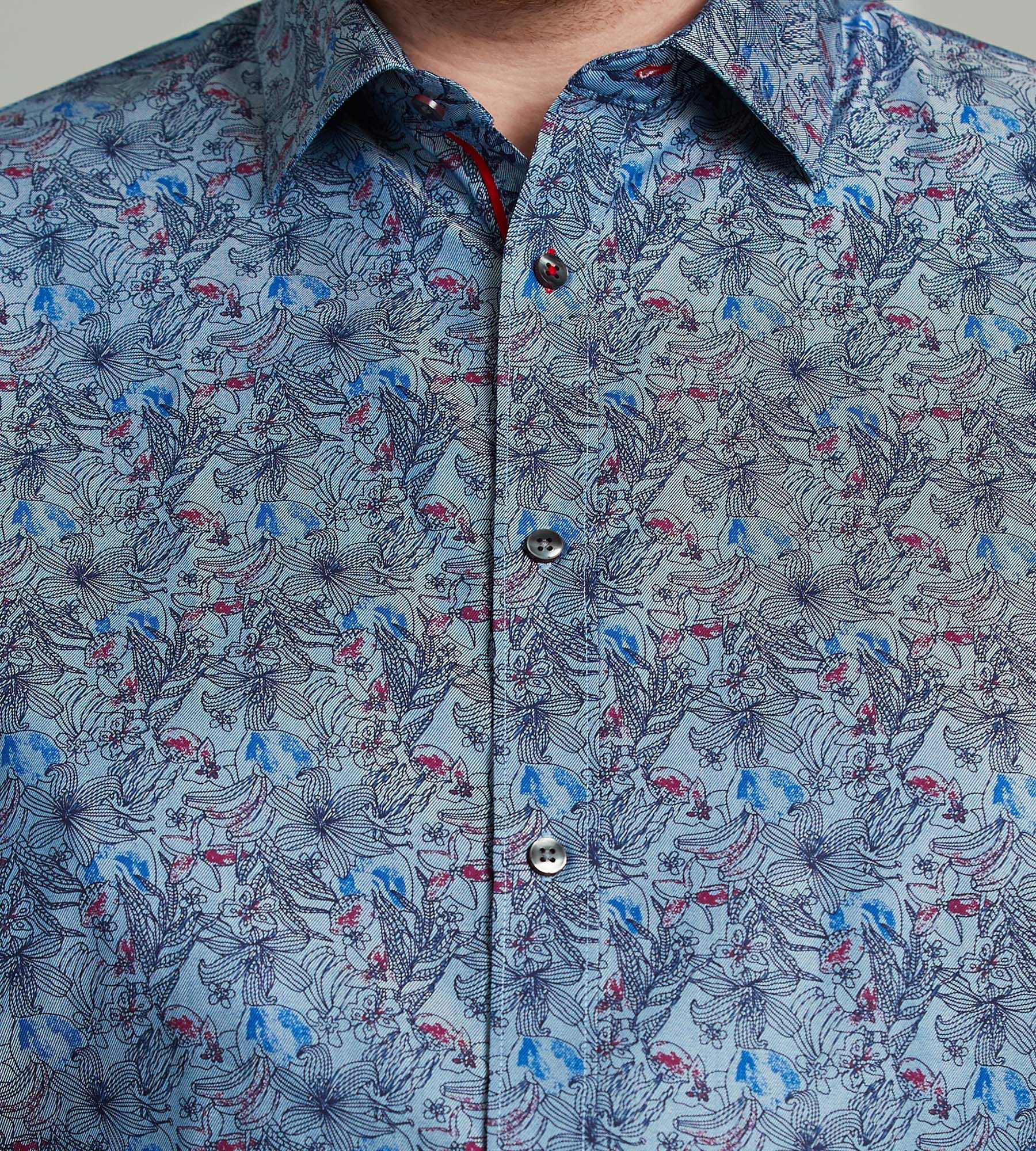 Non-Iron Floral Long Sleeve Sport Shirt sold by Mr. Big and Tall product image thumbnail 2