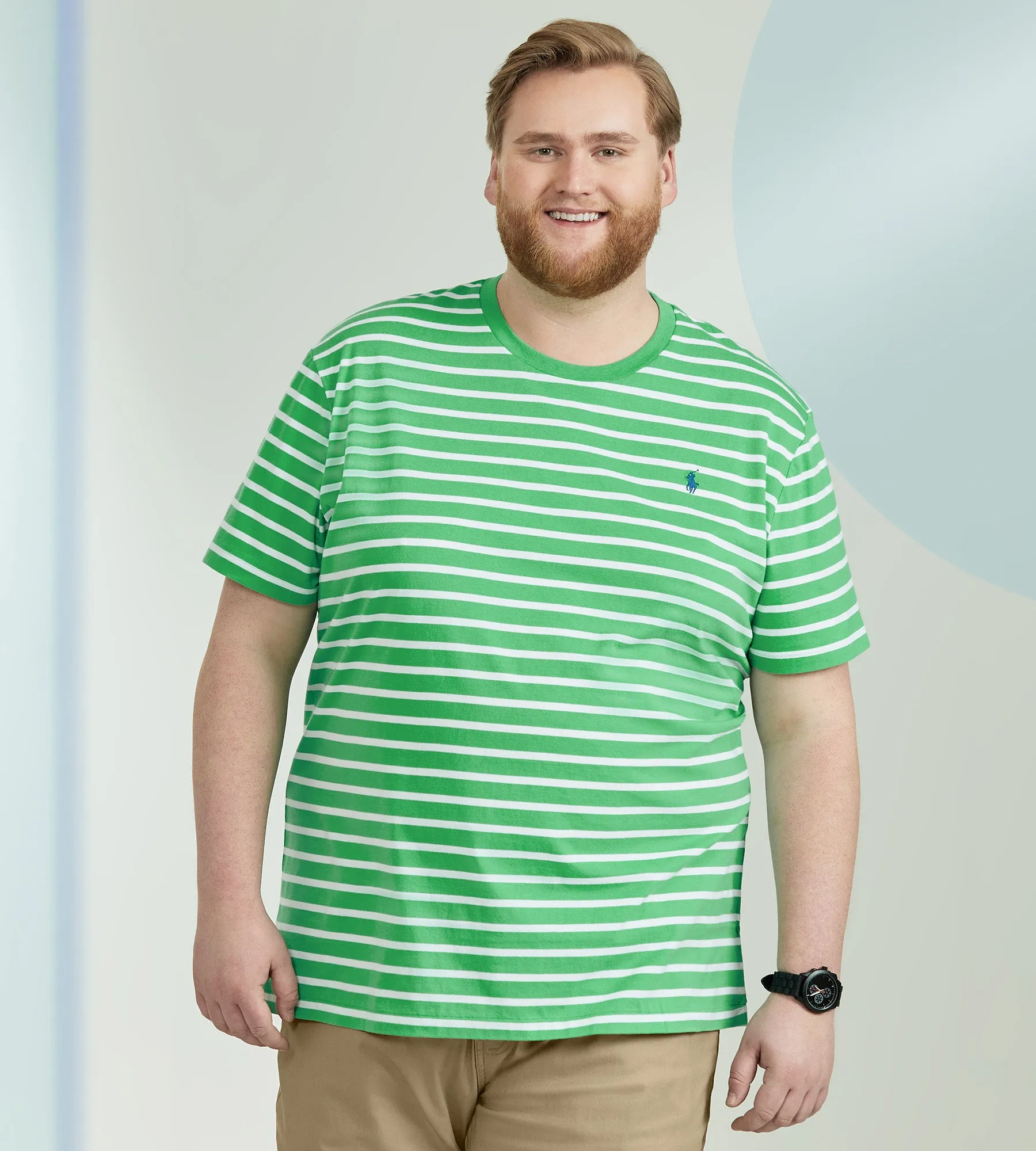 Striped Crew Neck Tee sold by Mr. Big and Tall