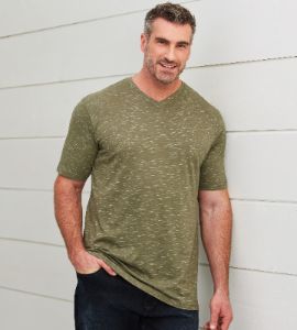 Ultimate Space-Dye V-Neck Tee sold by Mr. Big and Tall