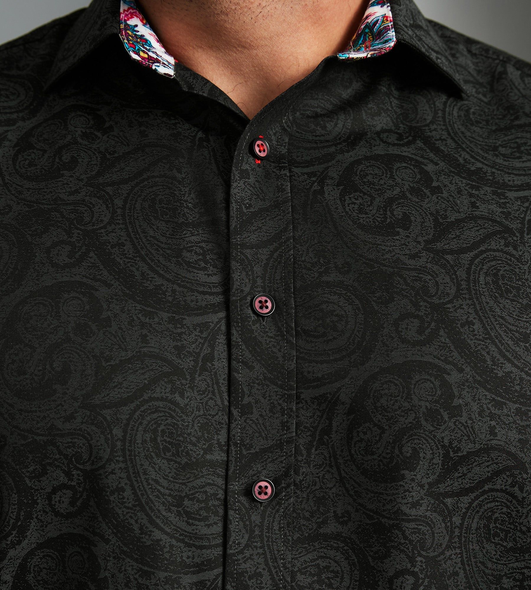 Non-Iron Jacquard Paisley Long Sleeve Sport Shirt sold by Mr. Big and Tall product image thumbnail 3