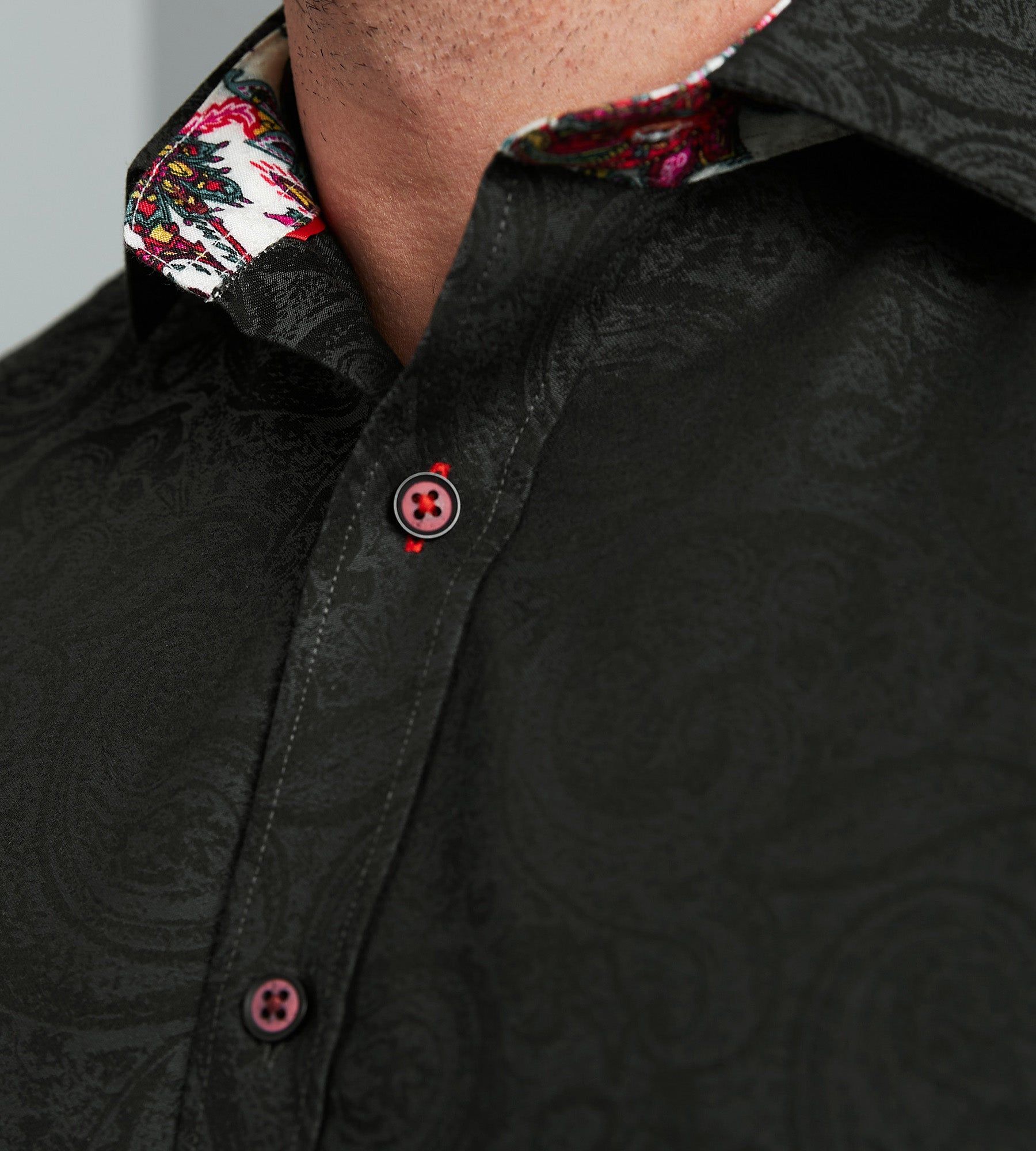 Non-Iron Jacquard Paisley Long Sleeve Sport Shirt sold by Mr. Big and Tall product image thumbnail 2