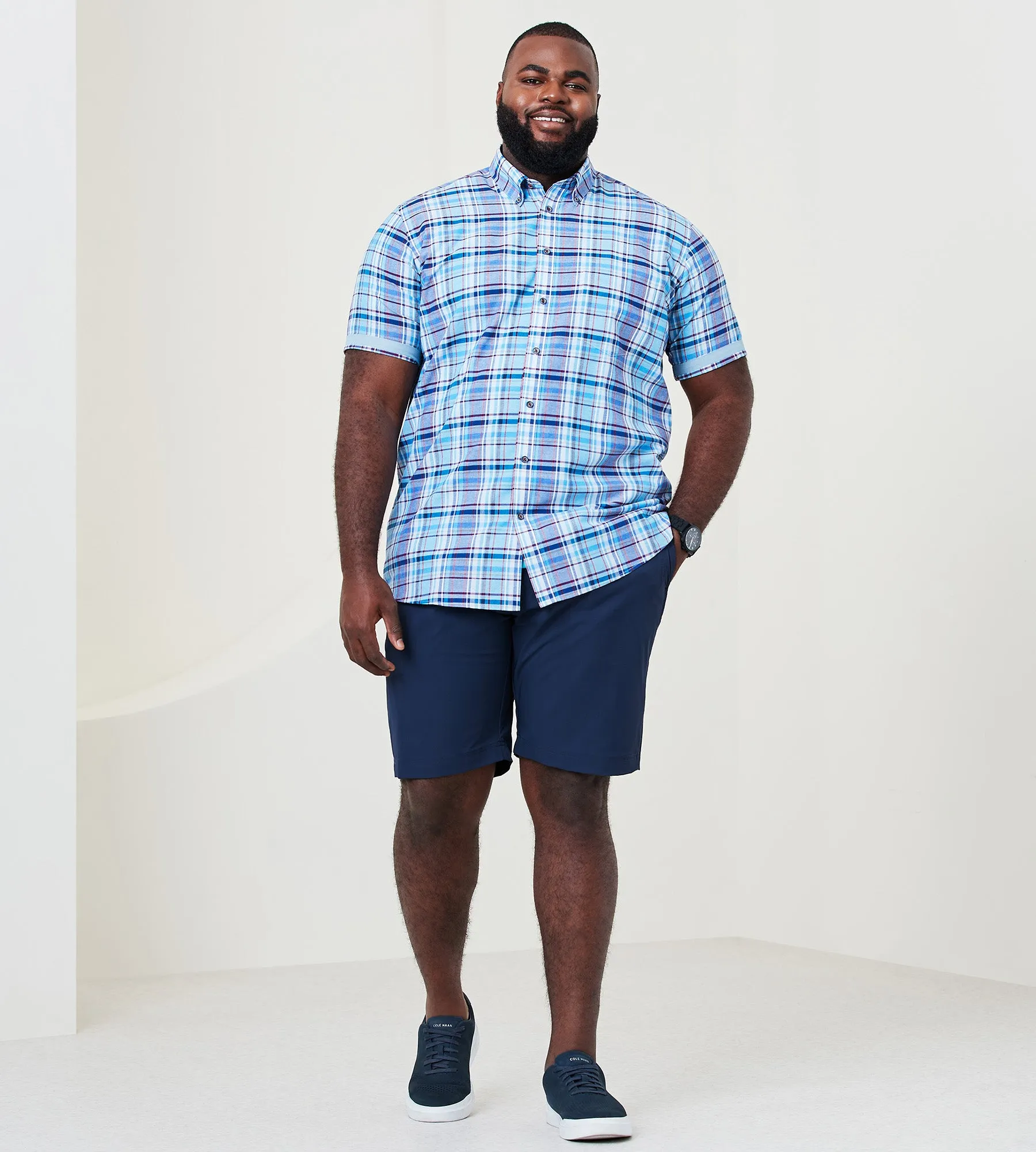 Easy Care Plaid Short Sleeve Sport Shirt sold by Mr. Big and Tall product image thumbnail 3