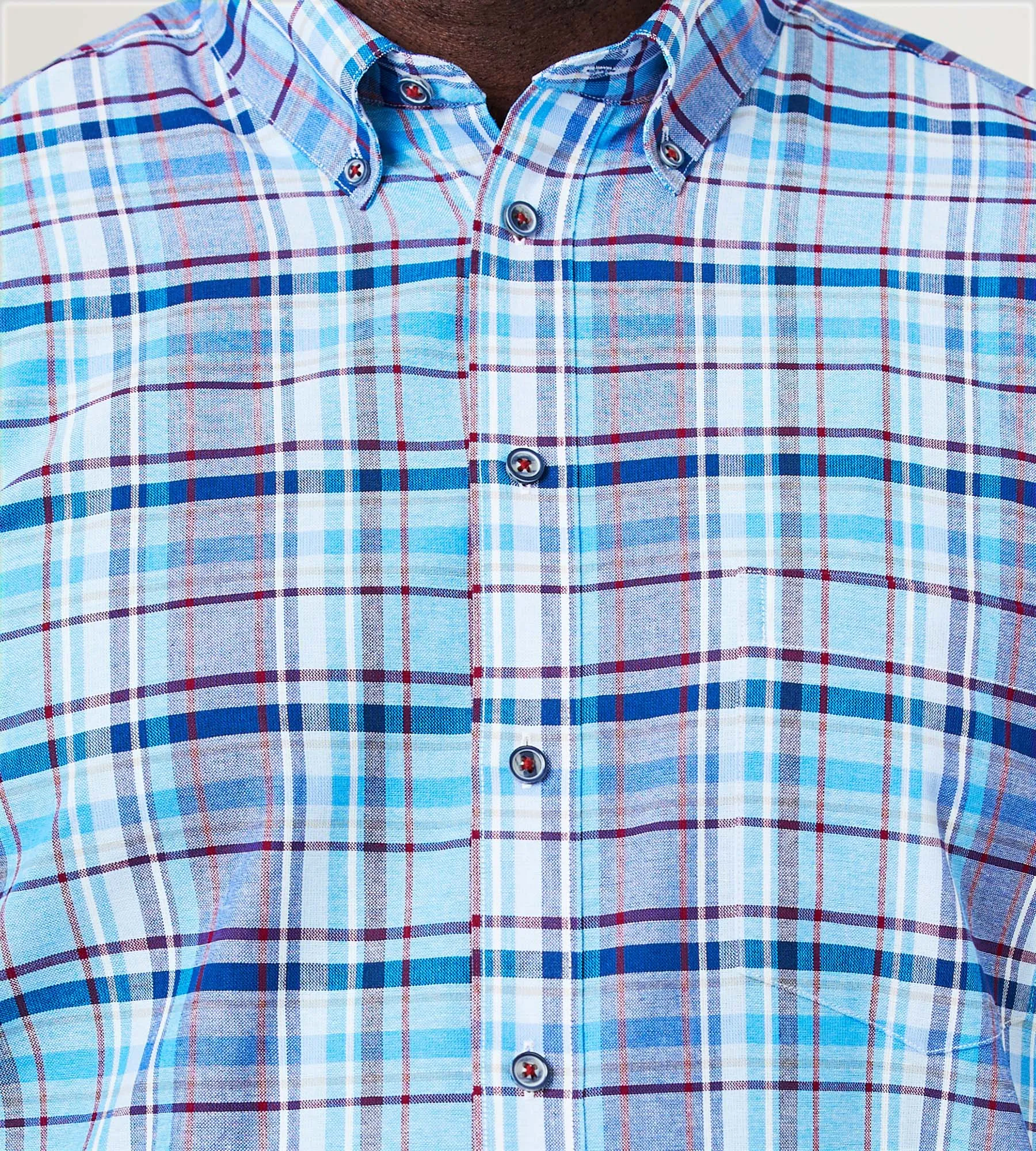 Easy Care Plaid Short Sleeve Sport Shirt sold by Mr. Big and Tall product image thumbnail 2