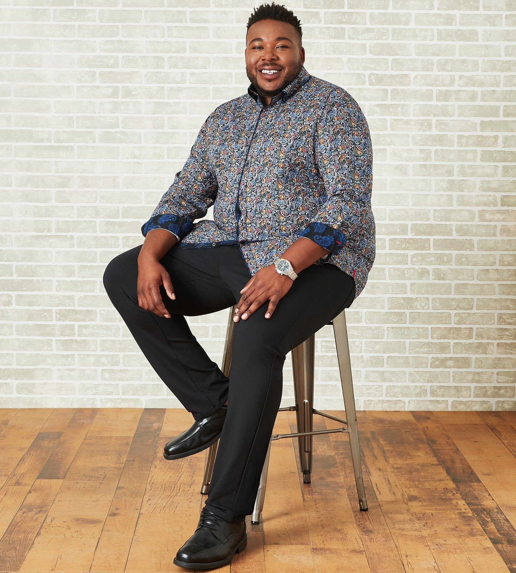 Non-Iron Double Collar Long Sleeve Sport Shirt sold by Mr. Big and Tall product image thumbnail 4