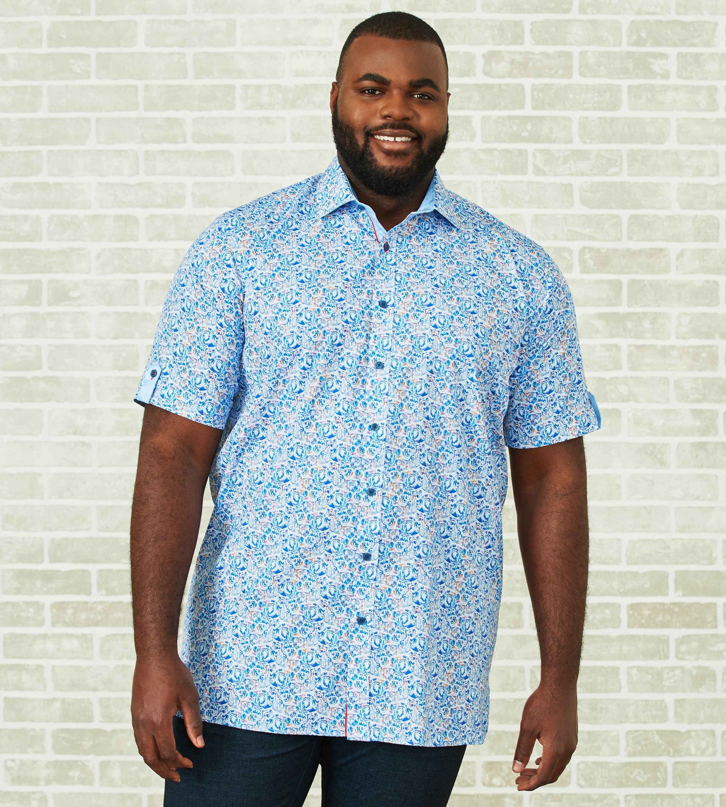 Water Colour Print Short Sleeve Sport Shirt sold by Mr. Big and Tall