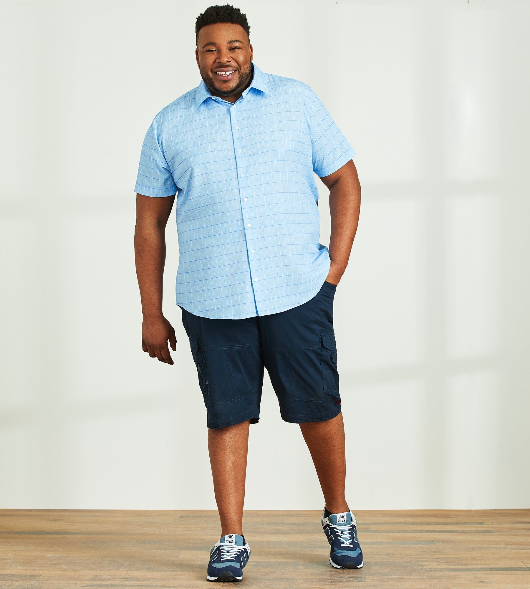 360° Stretch Plaid Short Sleeve Sport Shirt sold by Mr. Big and Tall product image thumbnail 3