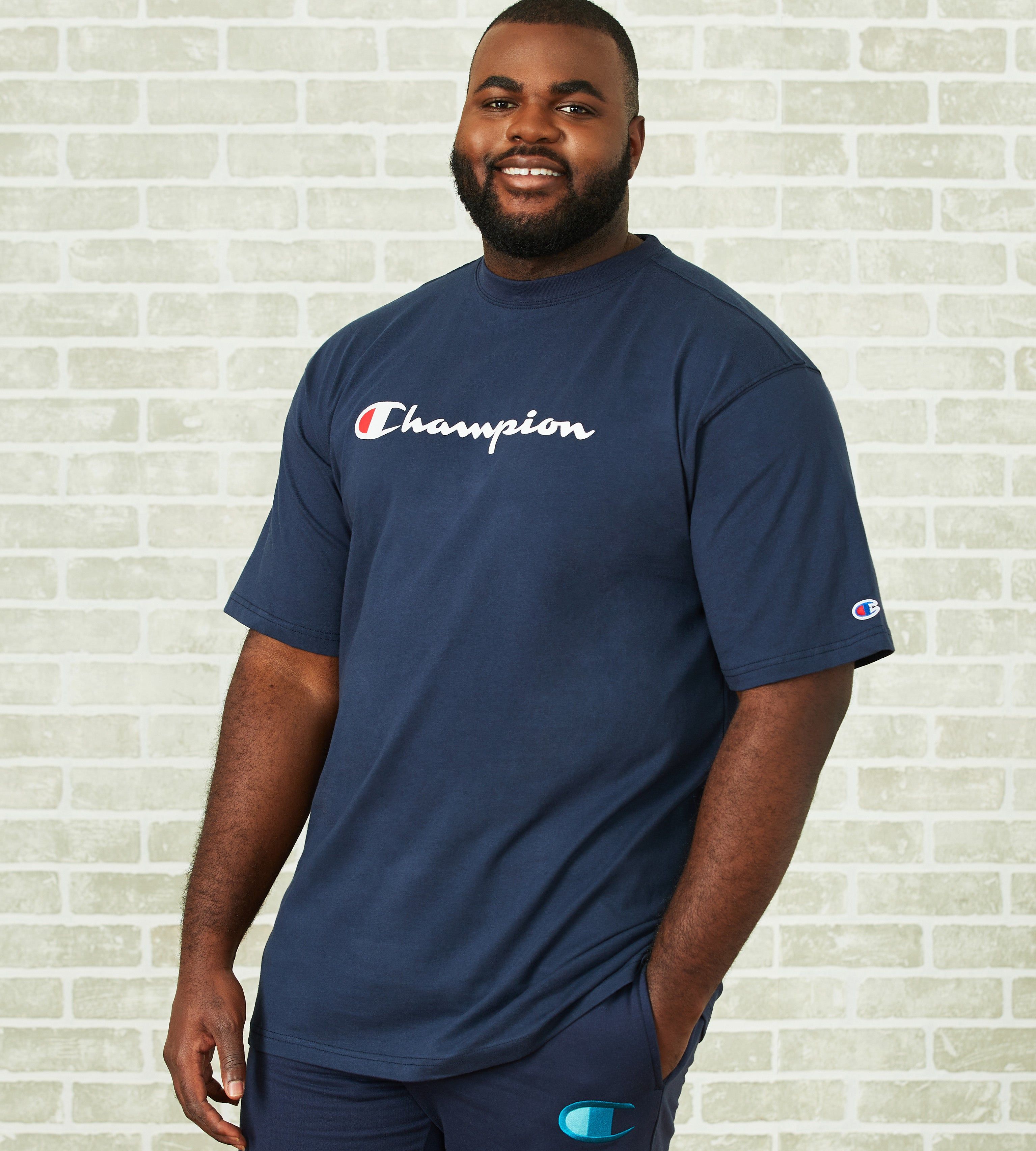 Faux Quilt ''Script'' Logo Tee sold by Mr. Big and Tall product image thumbnail 4