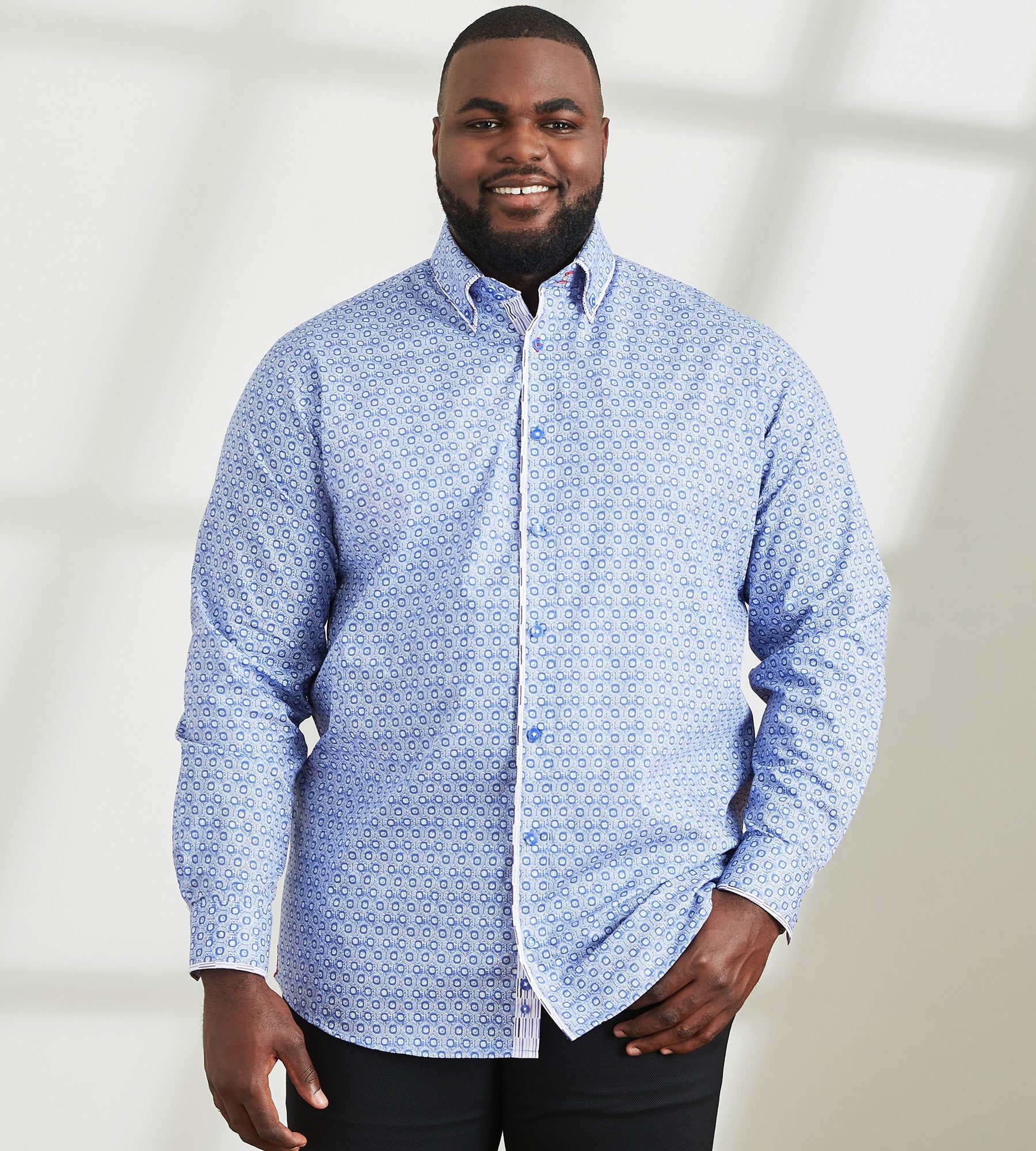 Non-Iron Double Collar Long Sleeve Sport Shirt sold by Mr. Big and Tall