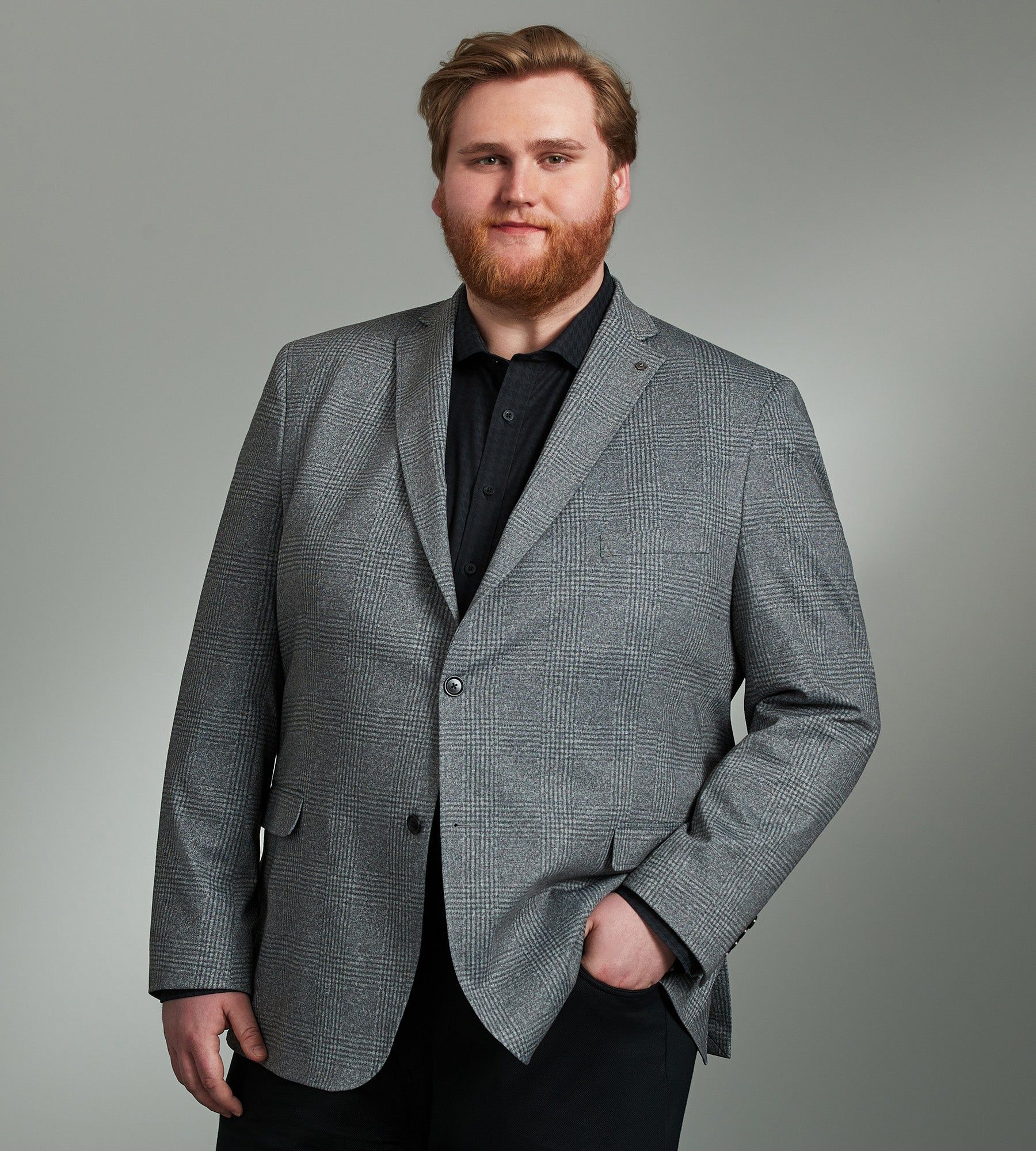 Modern Fit Check Knit Sport Jacket sold by Mr. Big and Tall