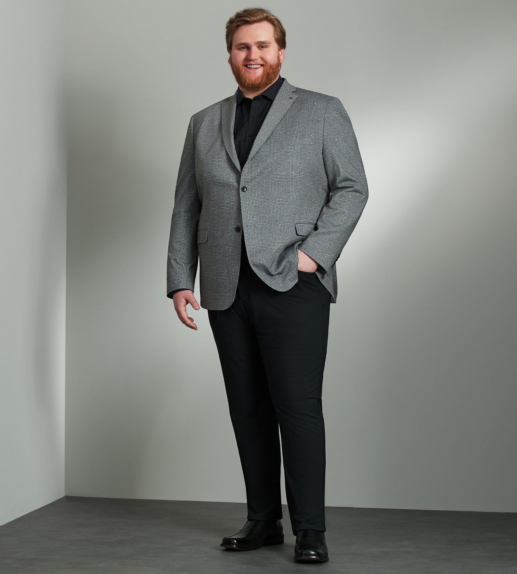 Modern Fit Check Knit Sport Jacket sold by Mr. Big and Tall product image thumbnail 5