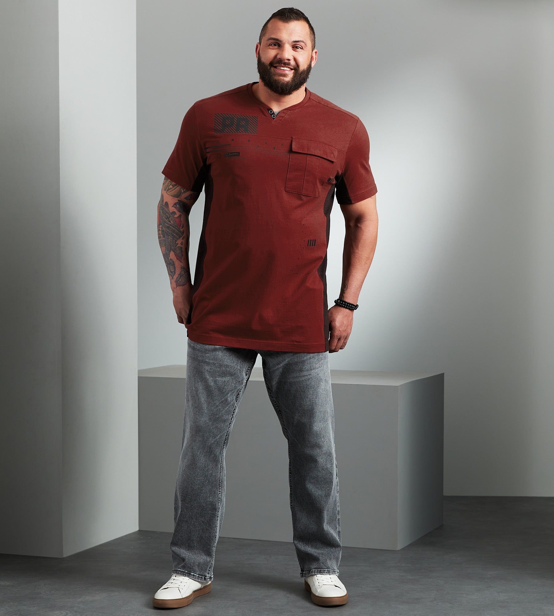 Colour-Block Notch Neck Tee sold by Mr. Big and Tall product image thumbnail 4