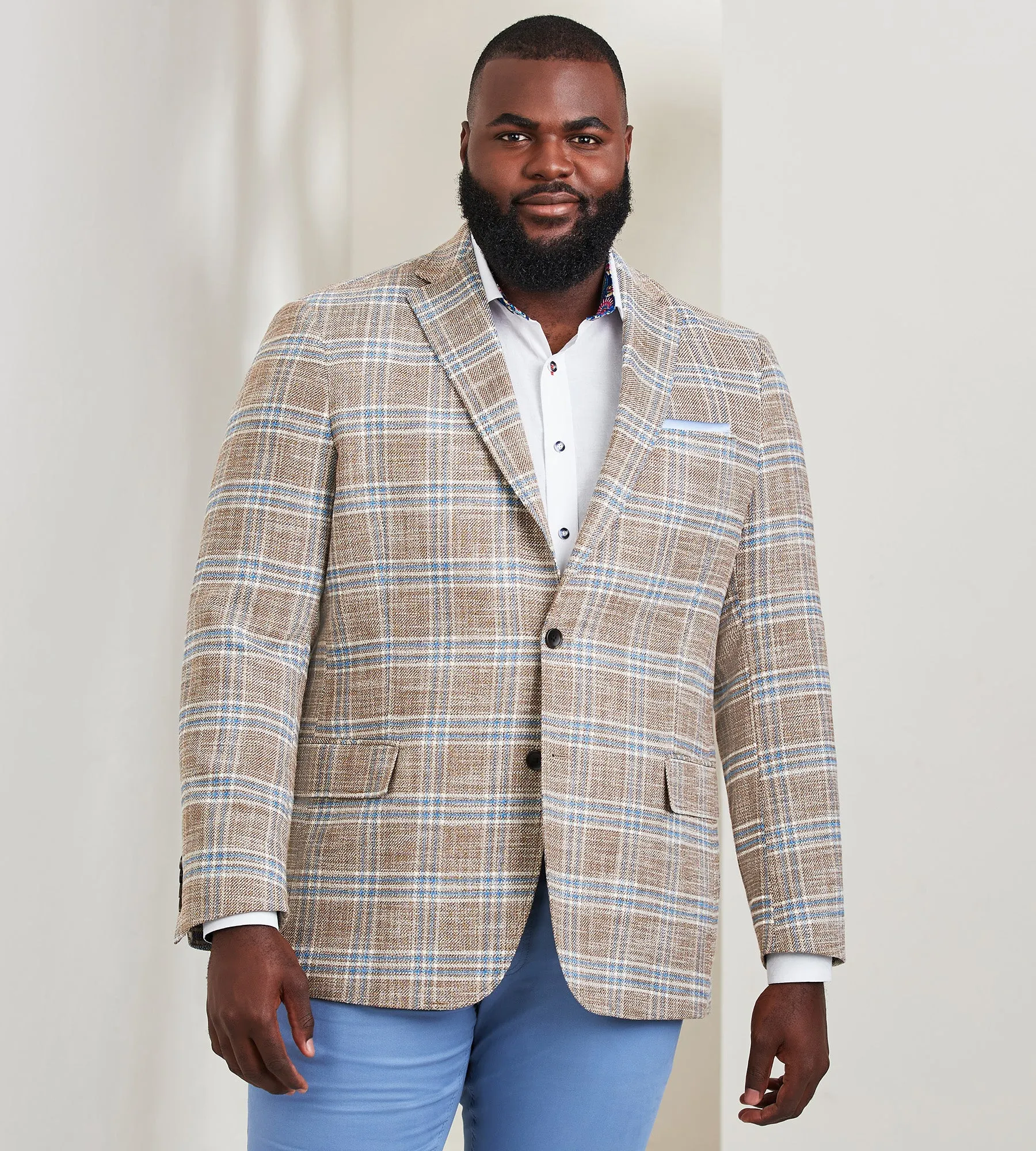 Modern Fit Plaid Woven Sport Jacket sold by Mr. Big and Tall