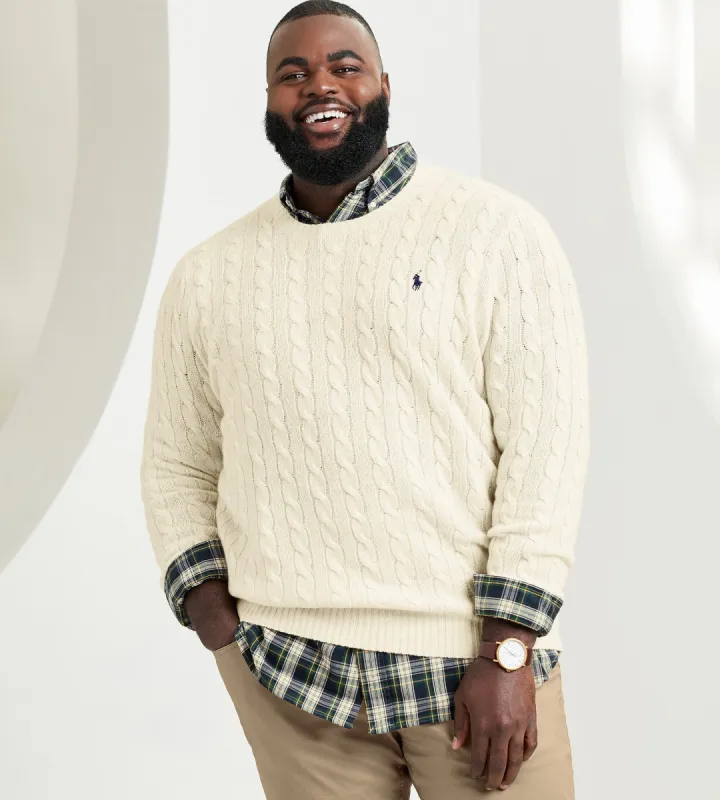 Cable-Knit Crew Neck Sweater sold by Mr. Big and Tall